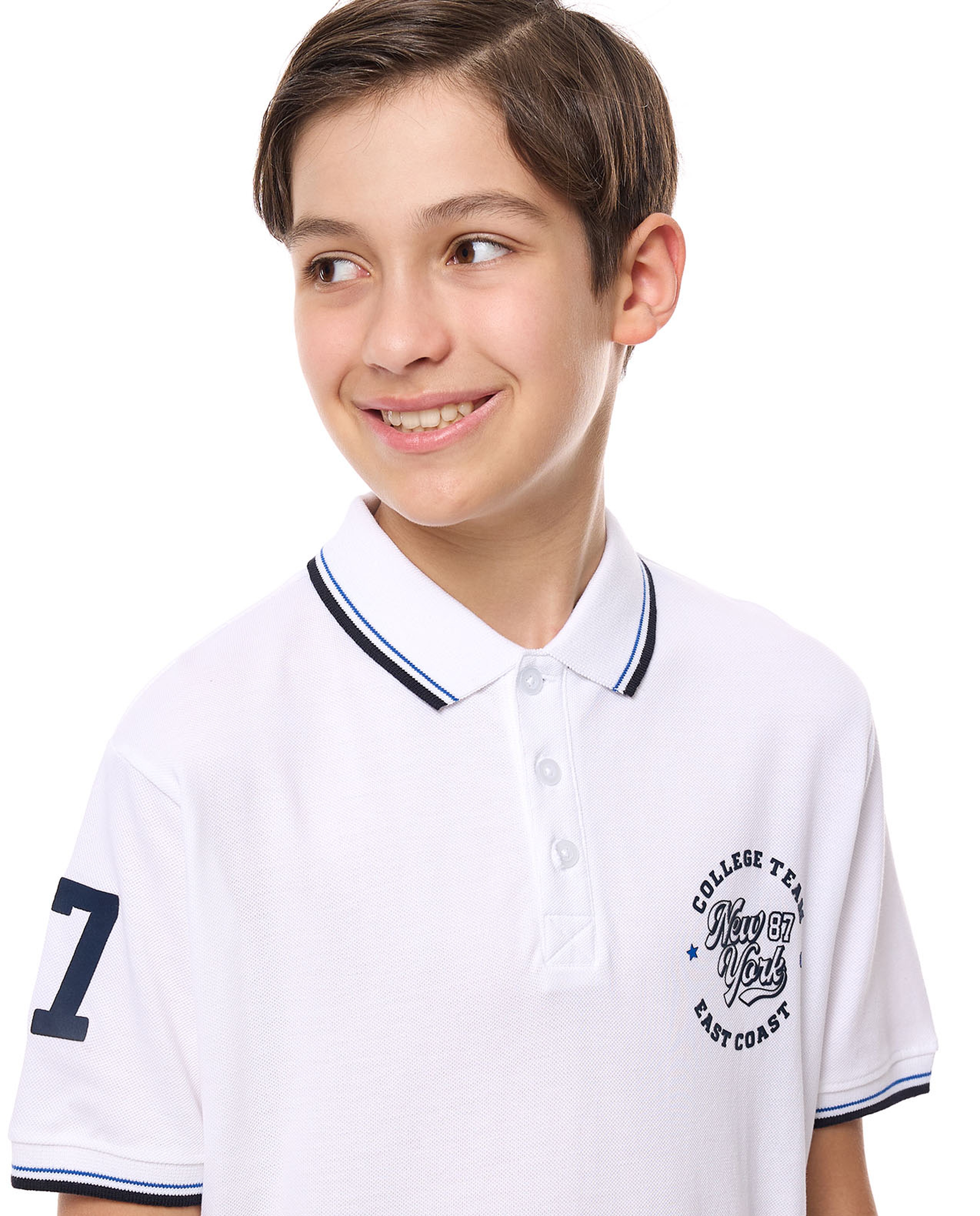 Printed Polo T-Shirt with Short Sleeves