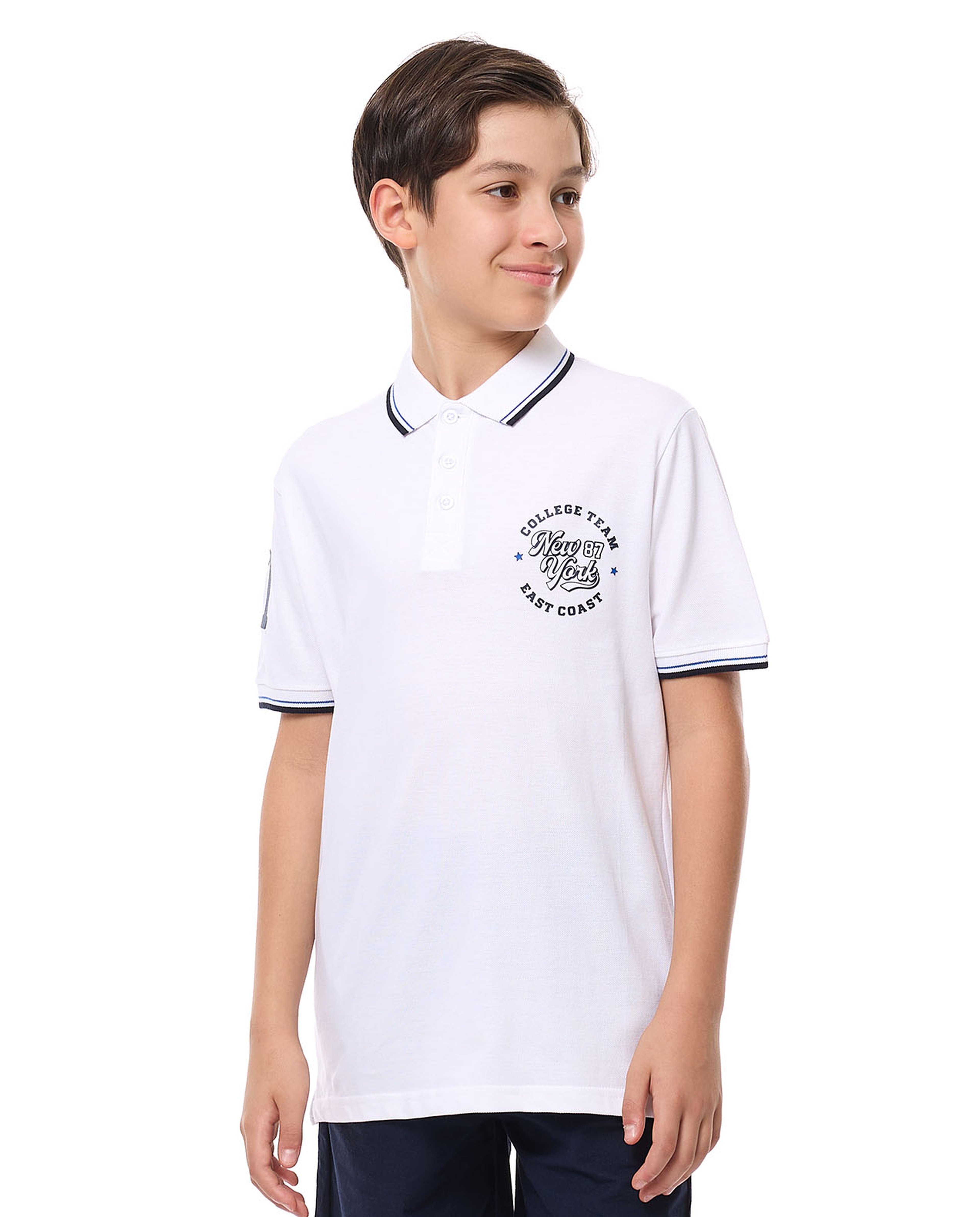 Printed Polo T-Shirt with Short Sleeves
