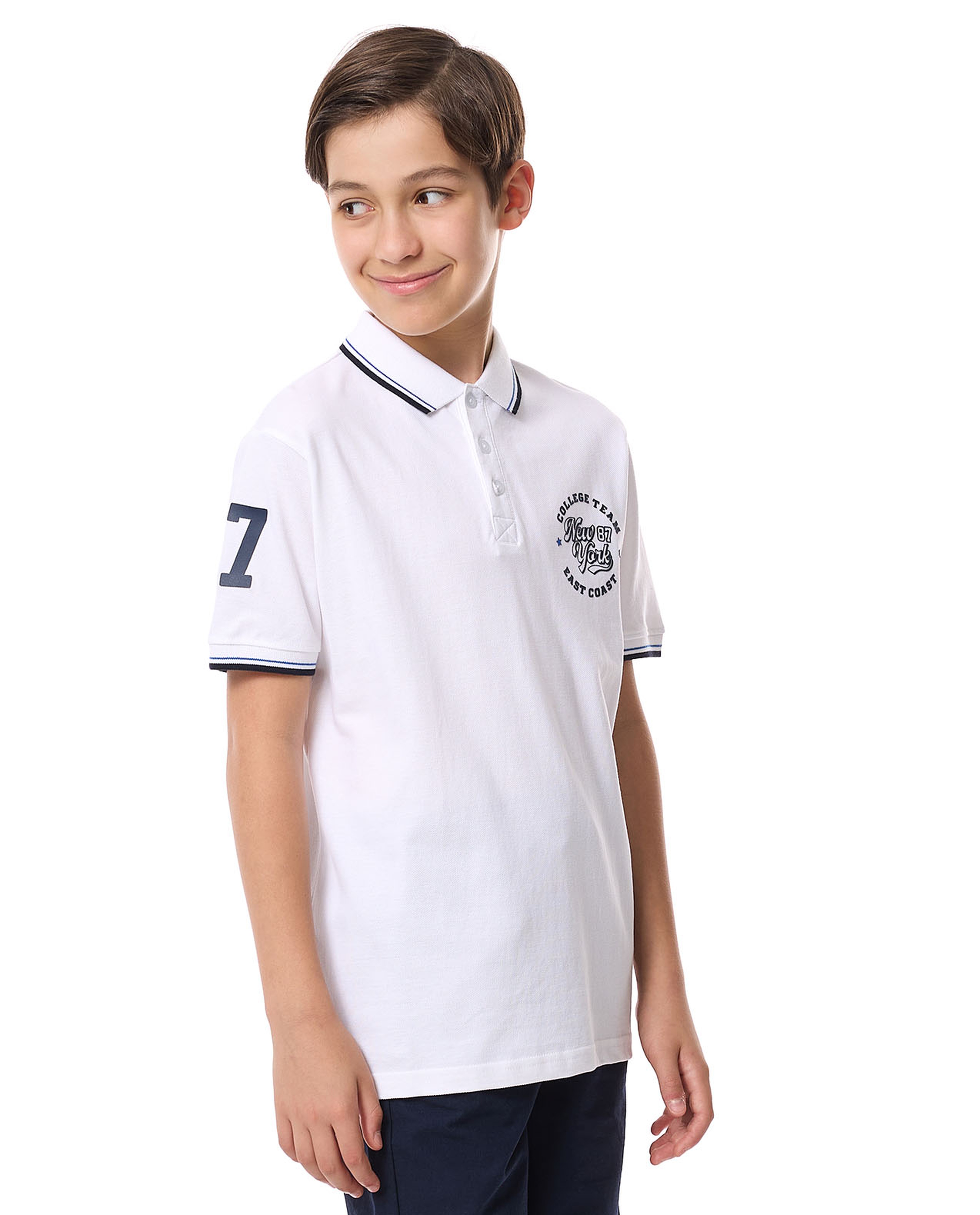 Printed Polo T-Shirt with Short Sleeves