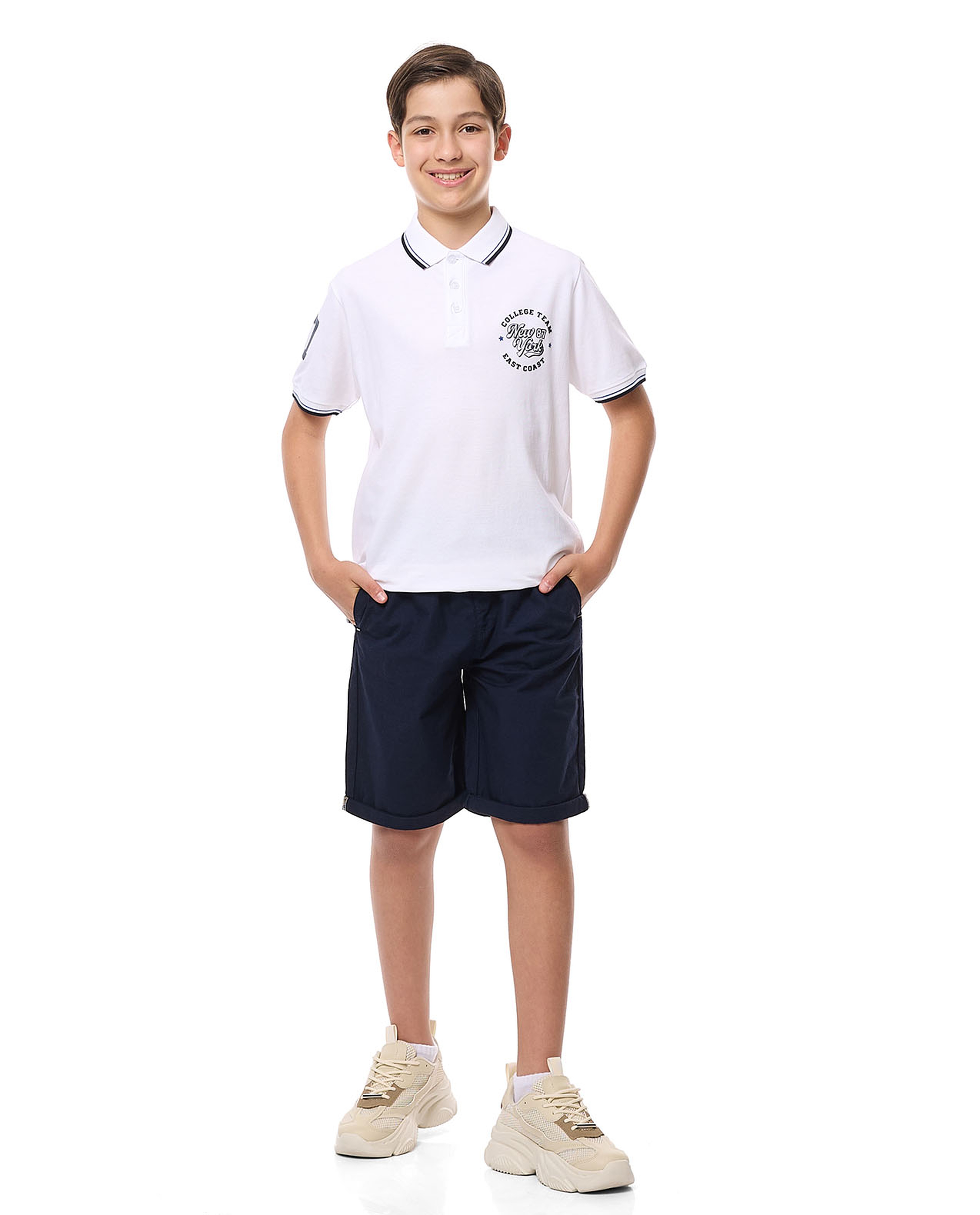 Printed Polo T-Shirt with Short Sleeves
