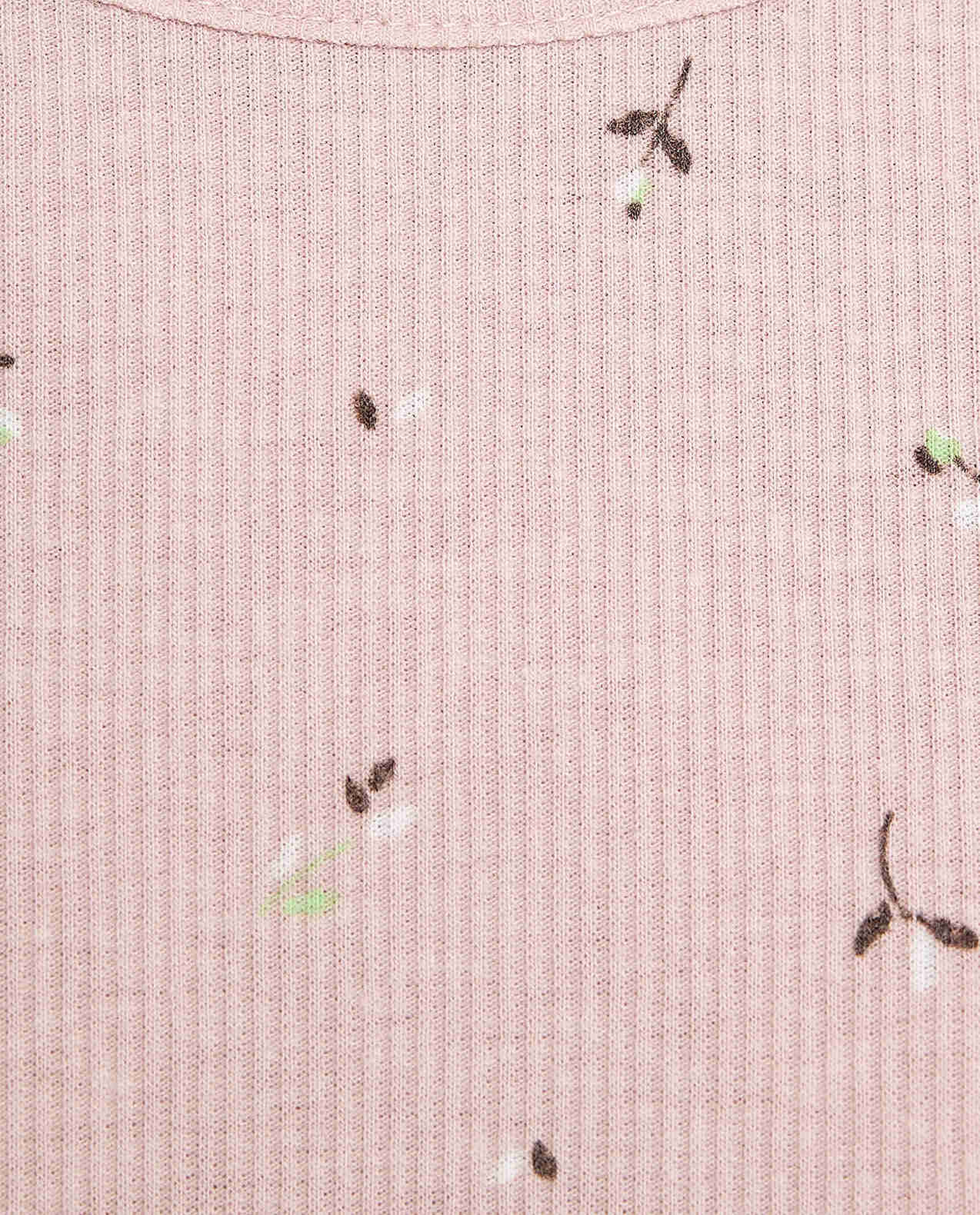 Printed Sleep Top with Crew Neck and Short Sleeves