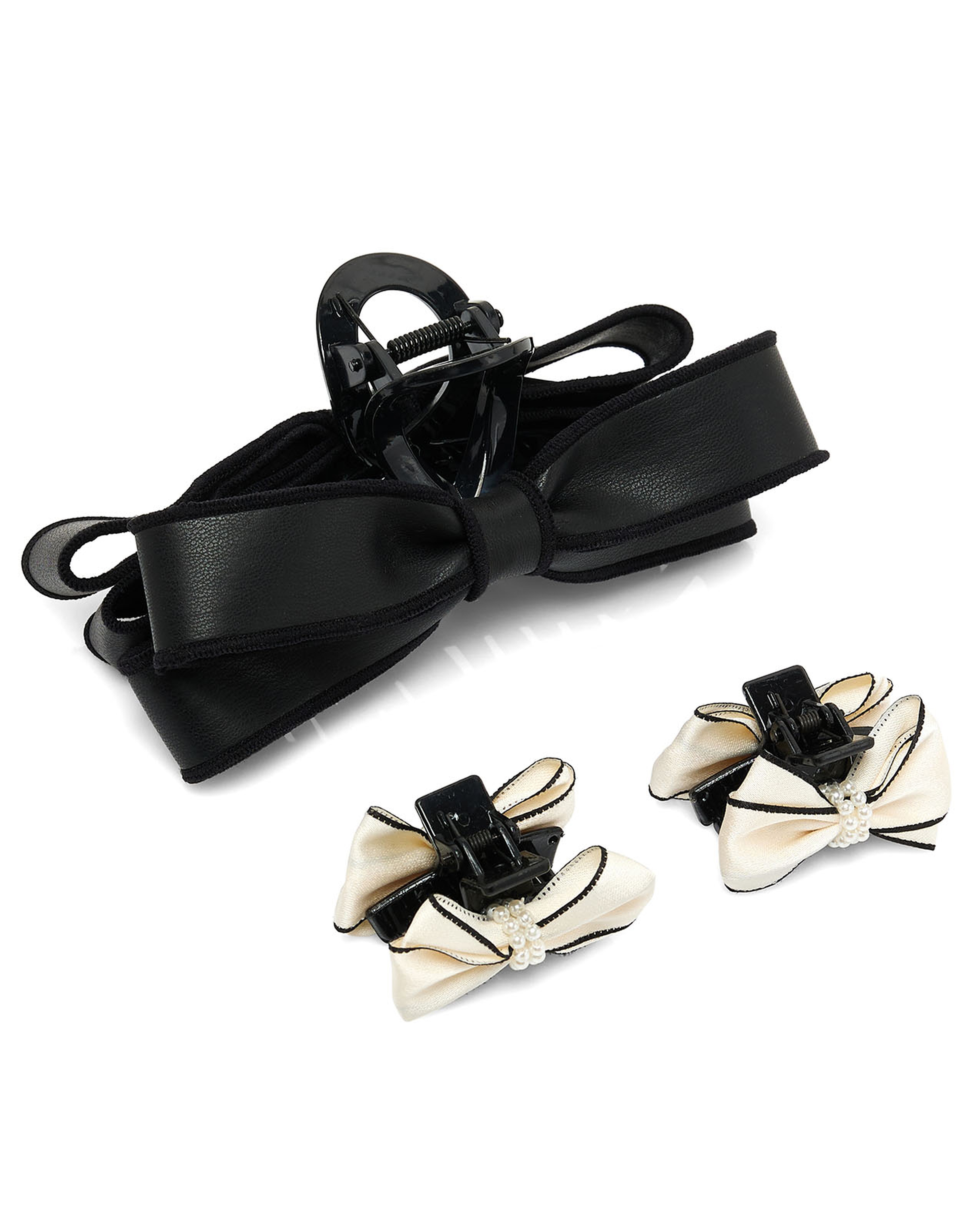 3 Pack Bow Detail Hair Claw Clips