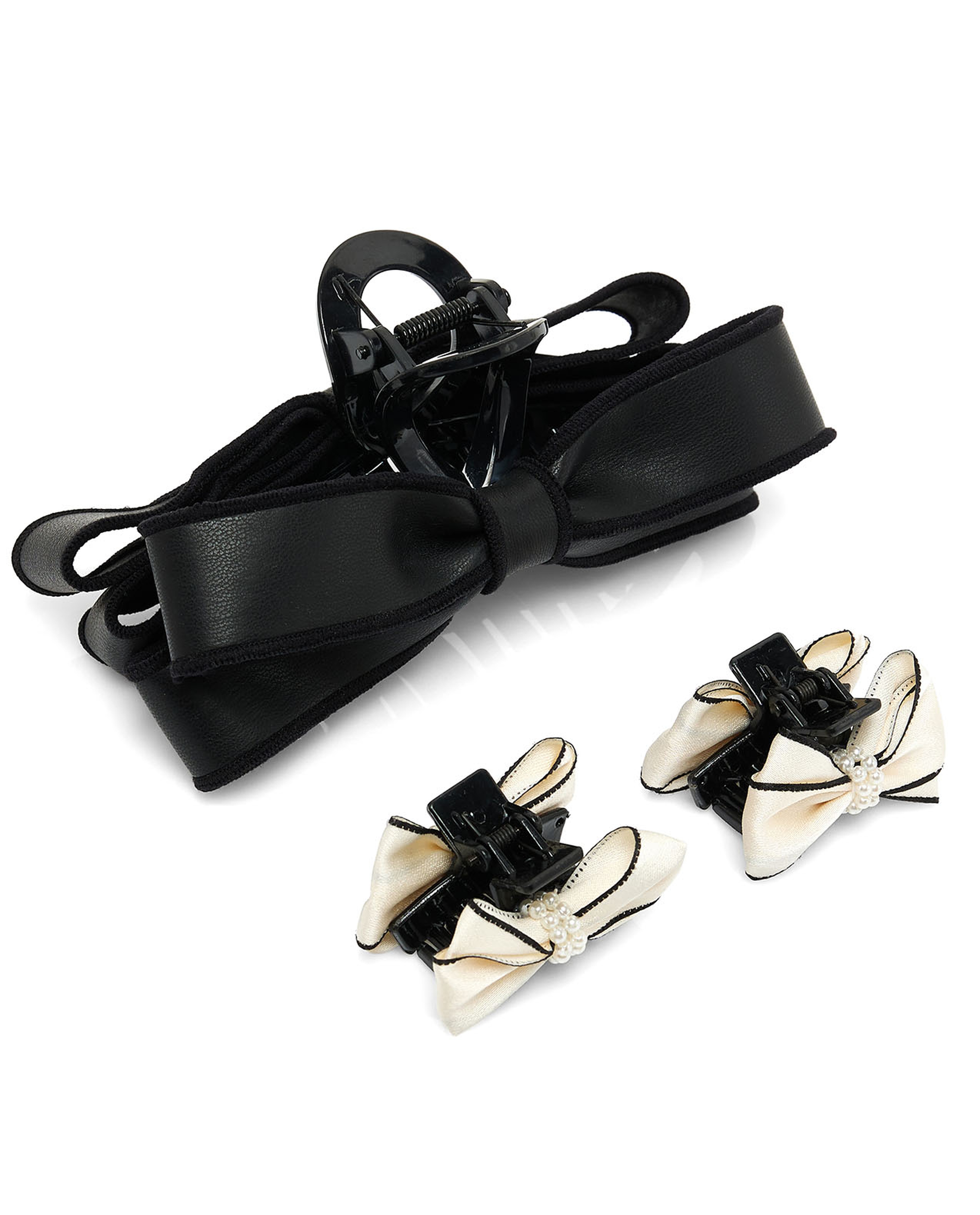 3 Pack Bow Detail Hair Claw Clips