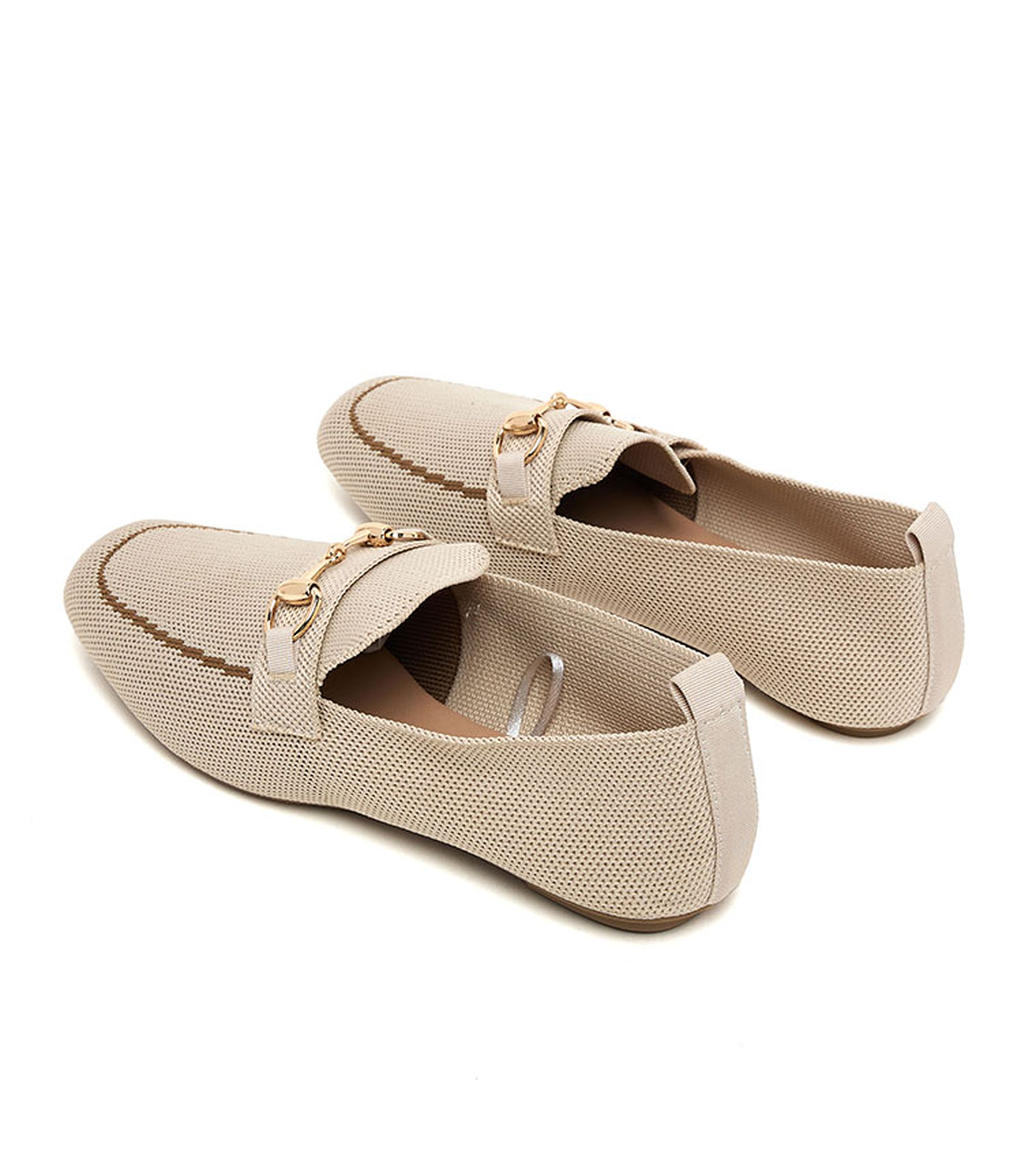 Metal Accessory Knitted Loafers