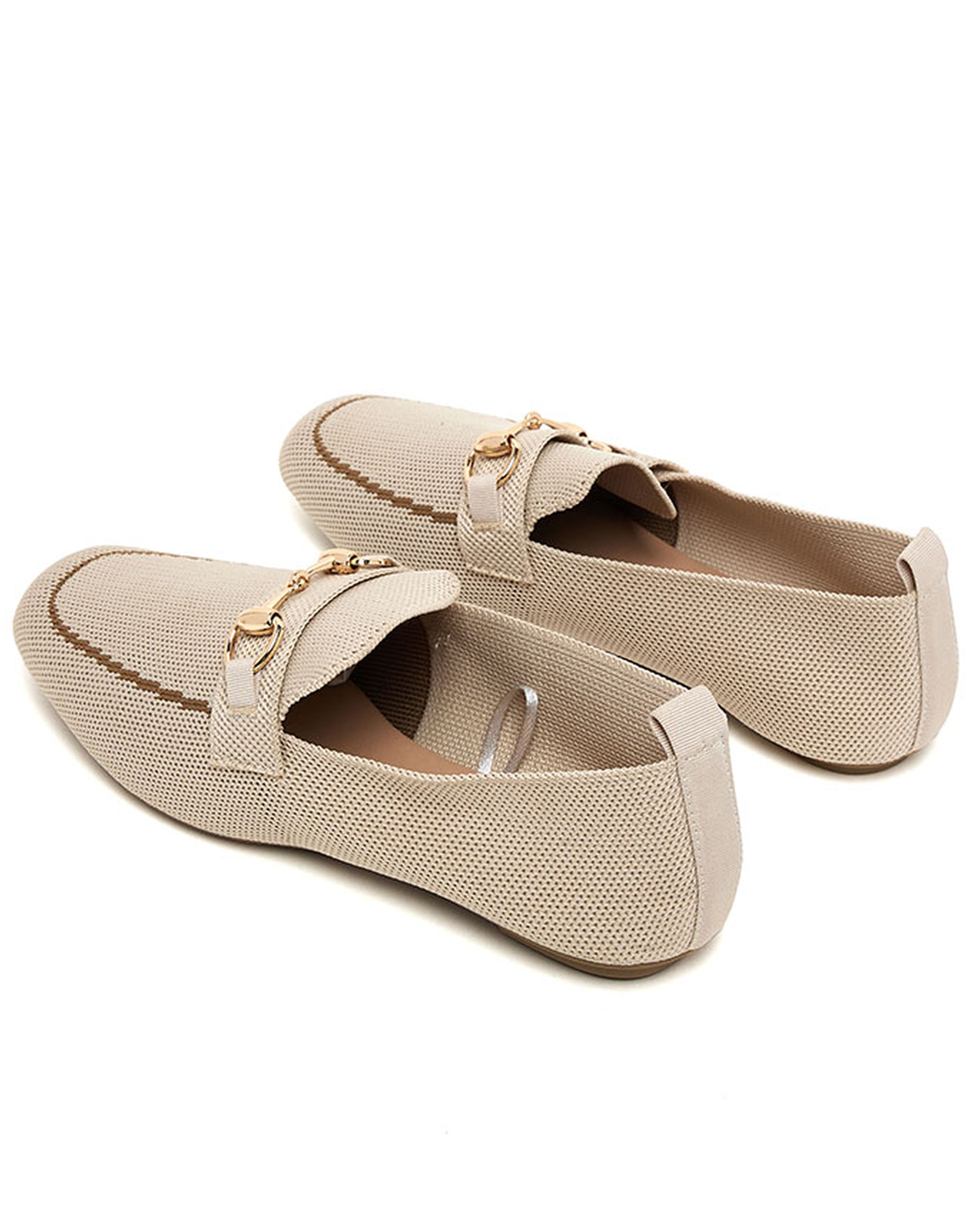 Metal Accessory Knitted Loafers