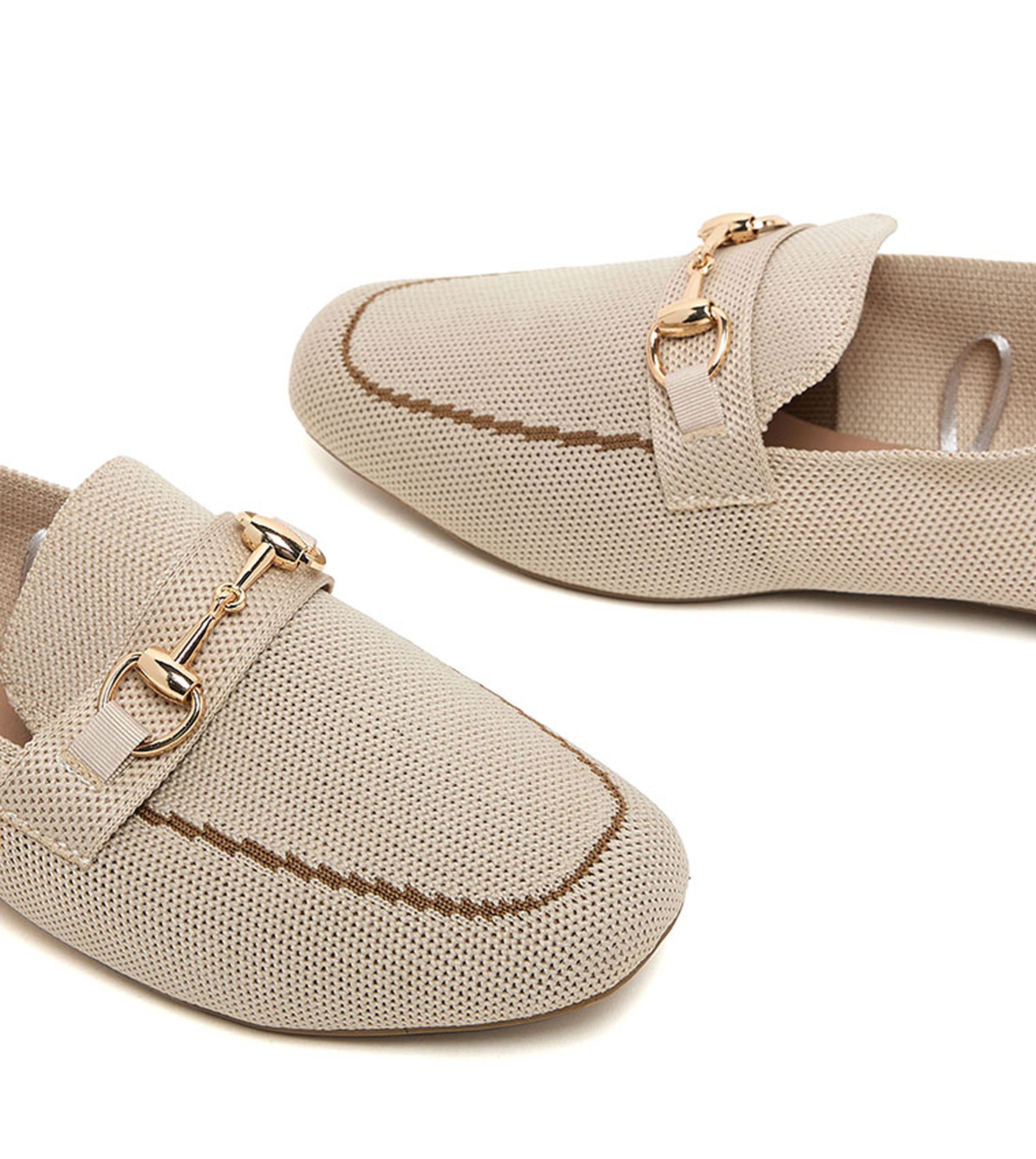 Metal Accessory Knitted Loafers