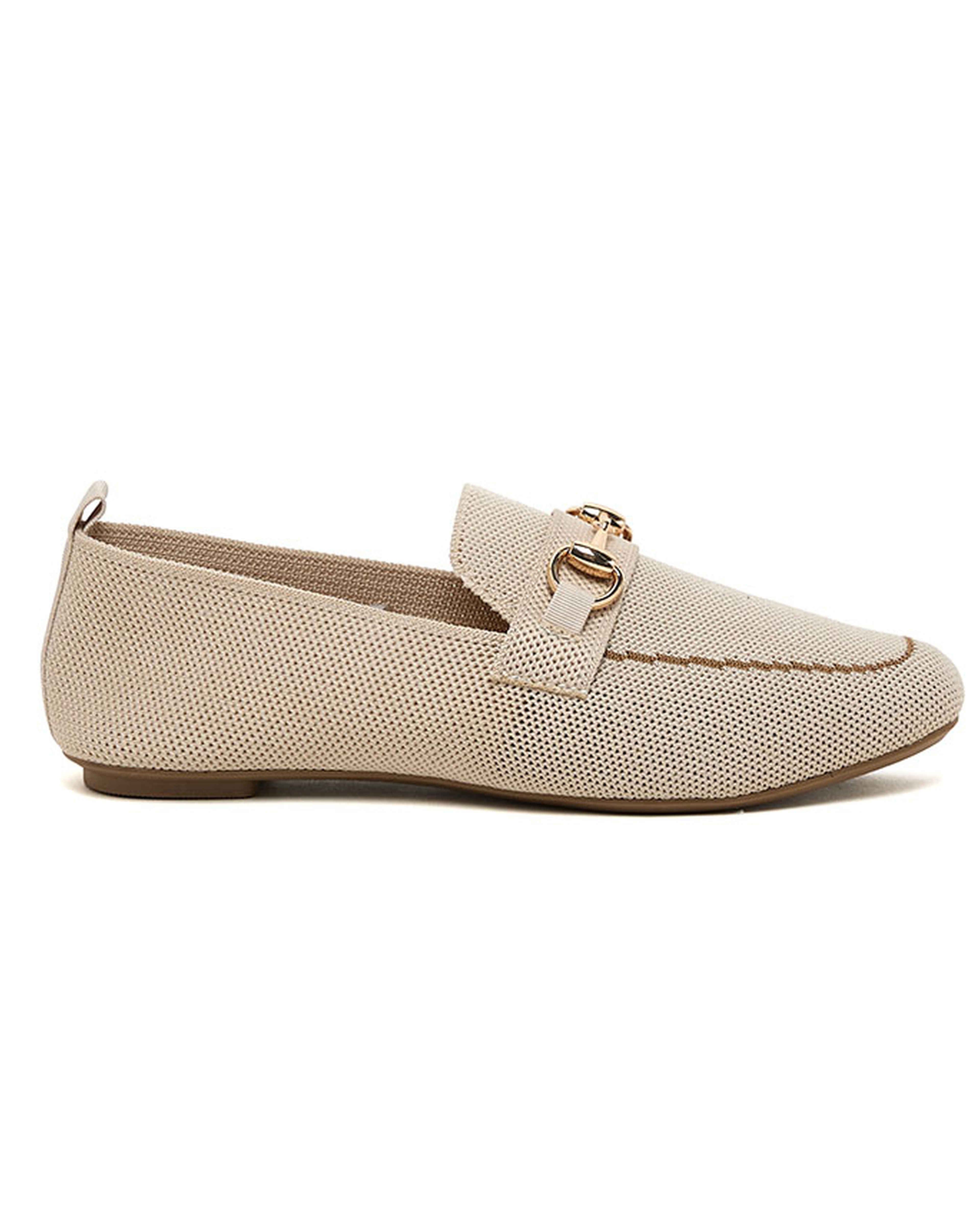 Metal Accessory Knitted Loafers