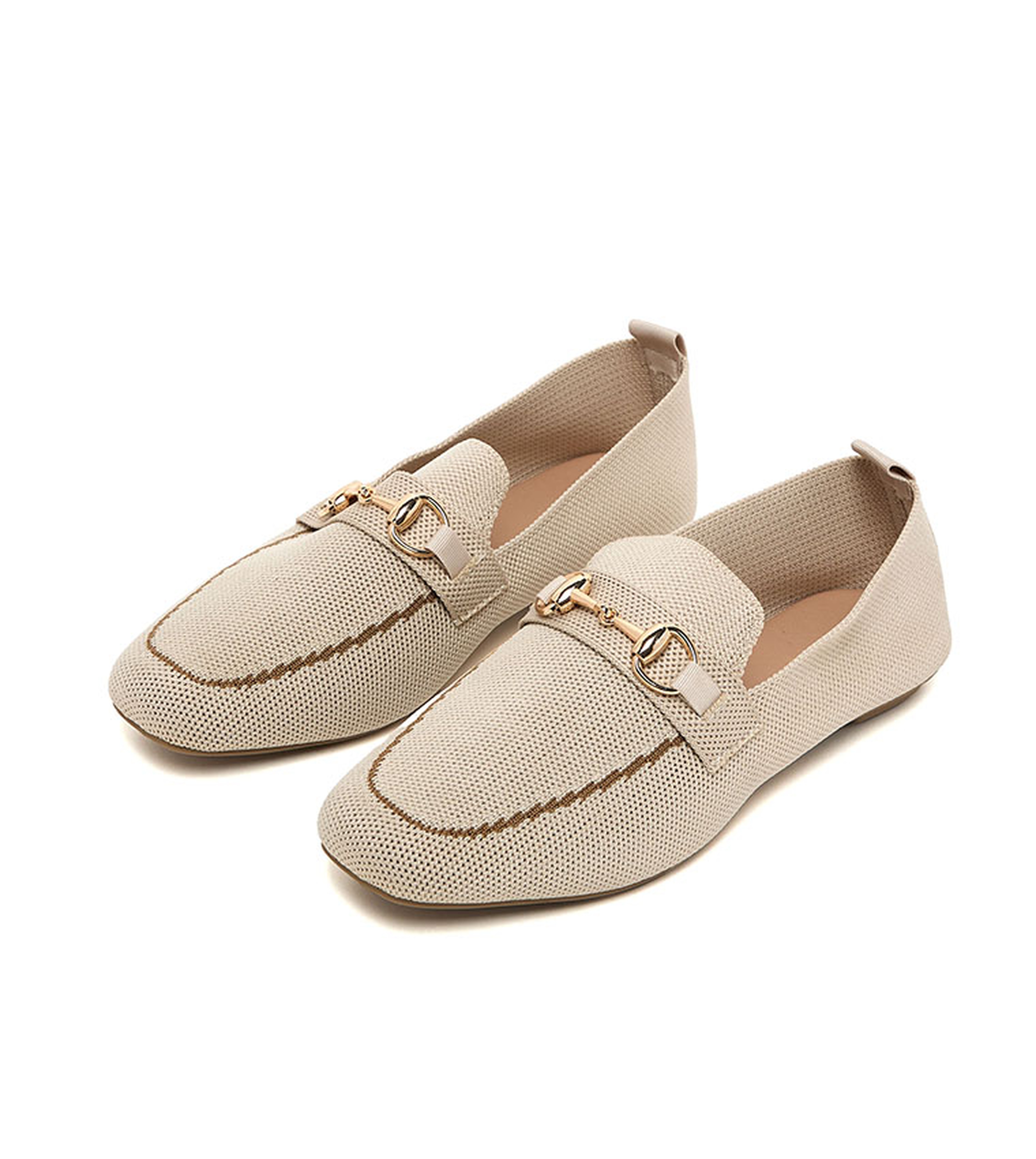 Metal Accessory Knitted Loafers