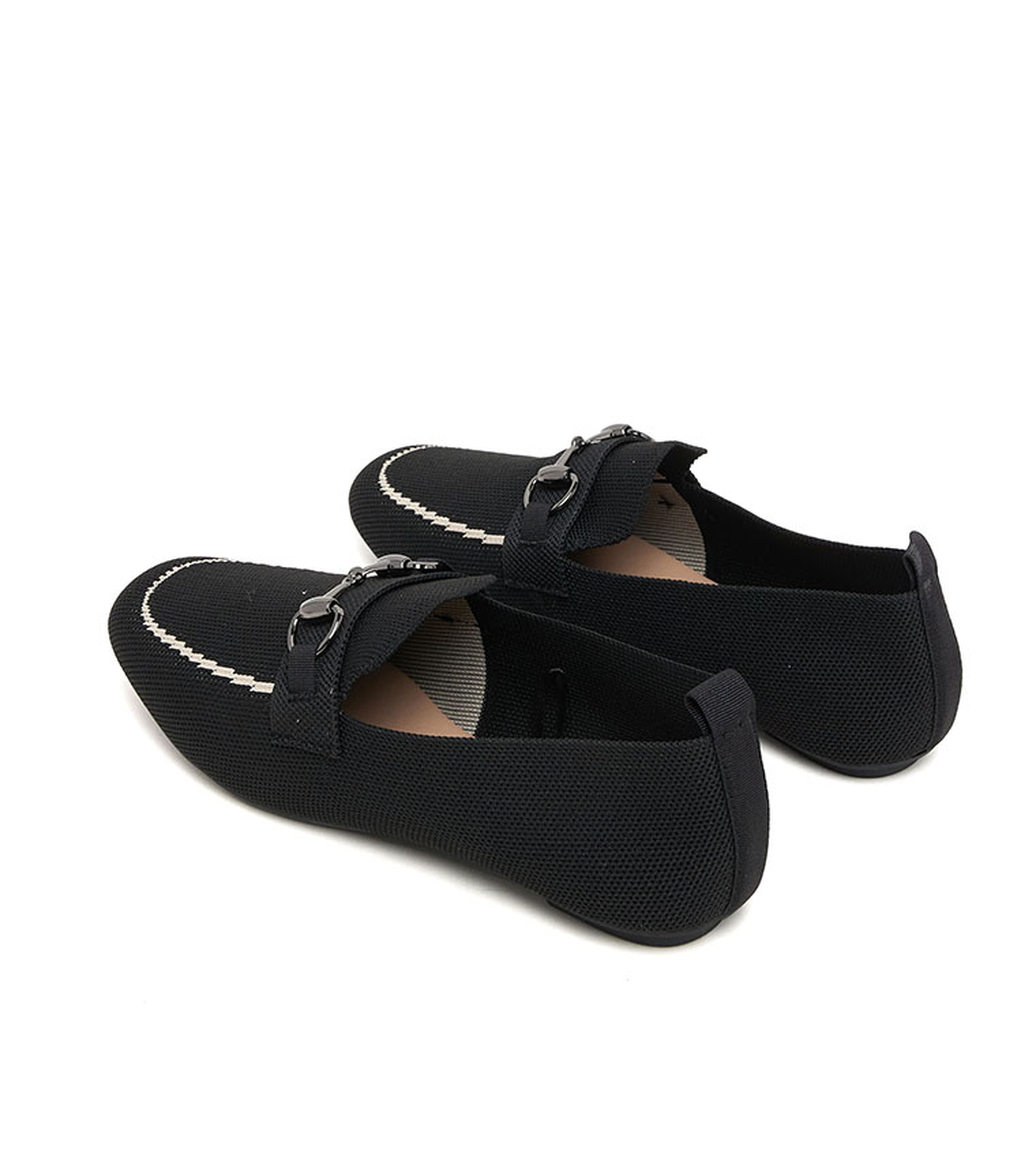 Metal Accessory Knitted Loafers