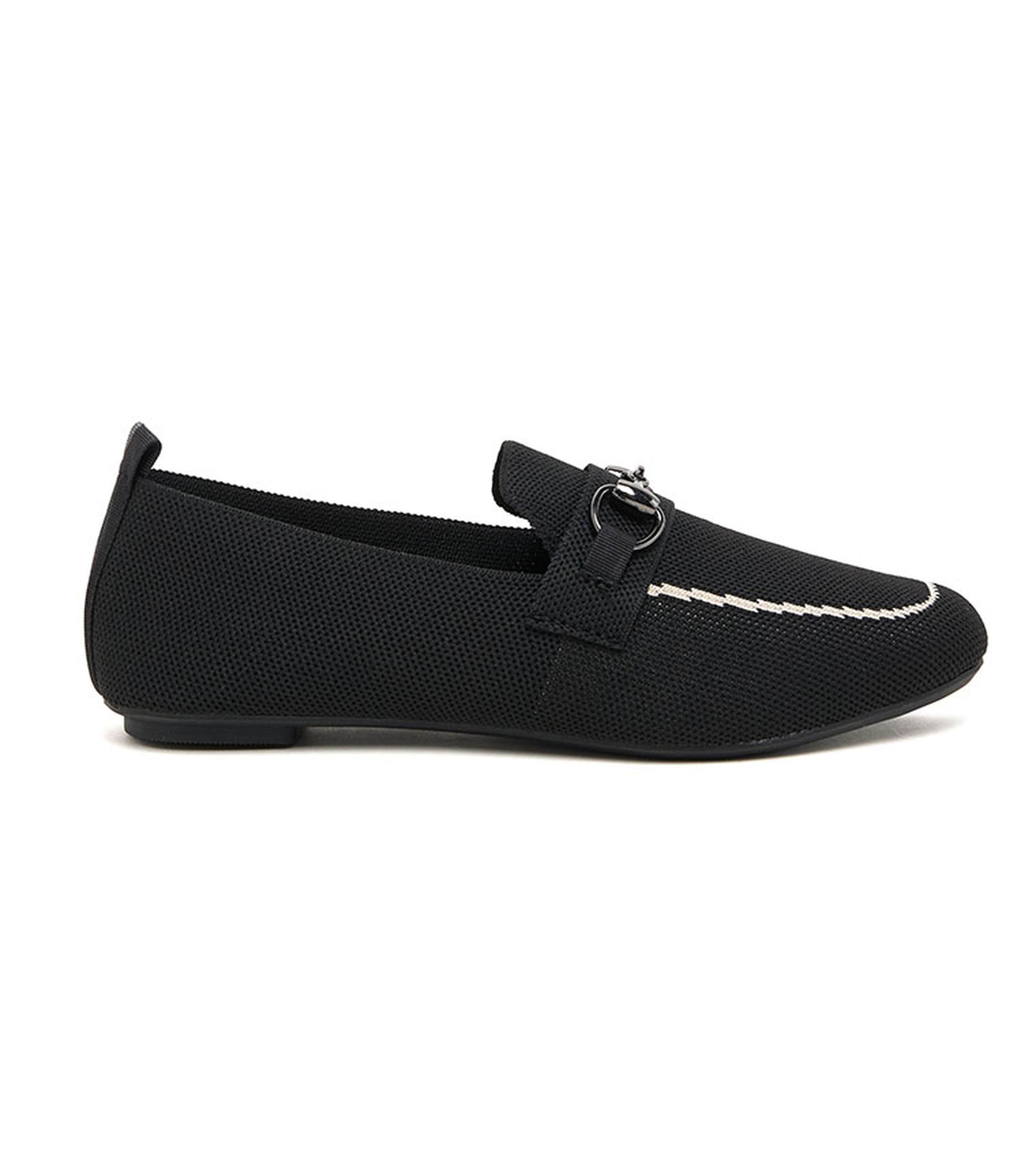 Metal Accessory Knitted Loafers