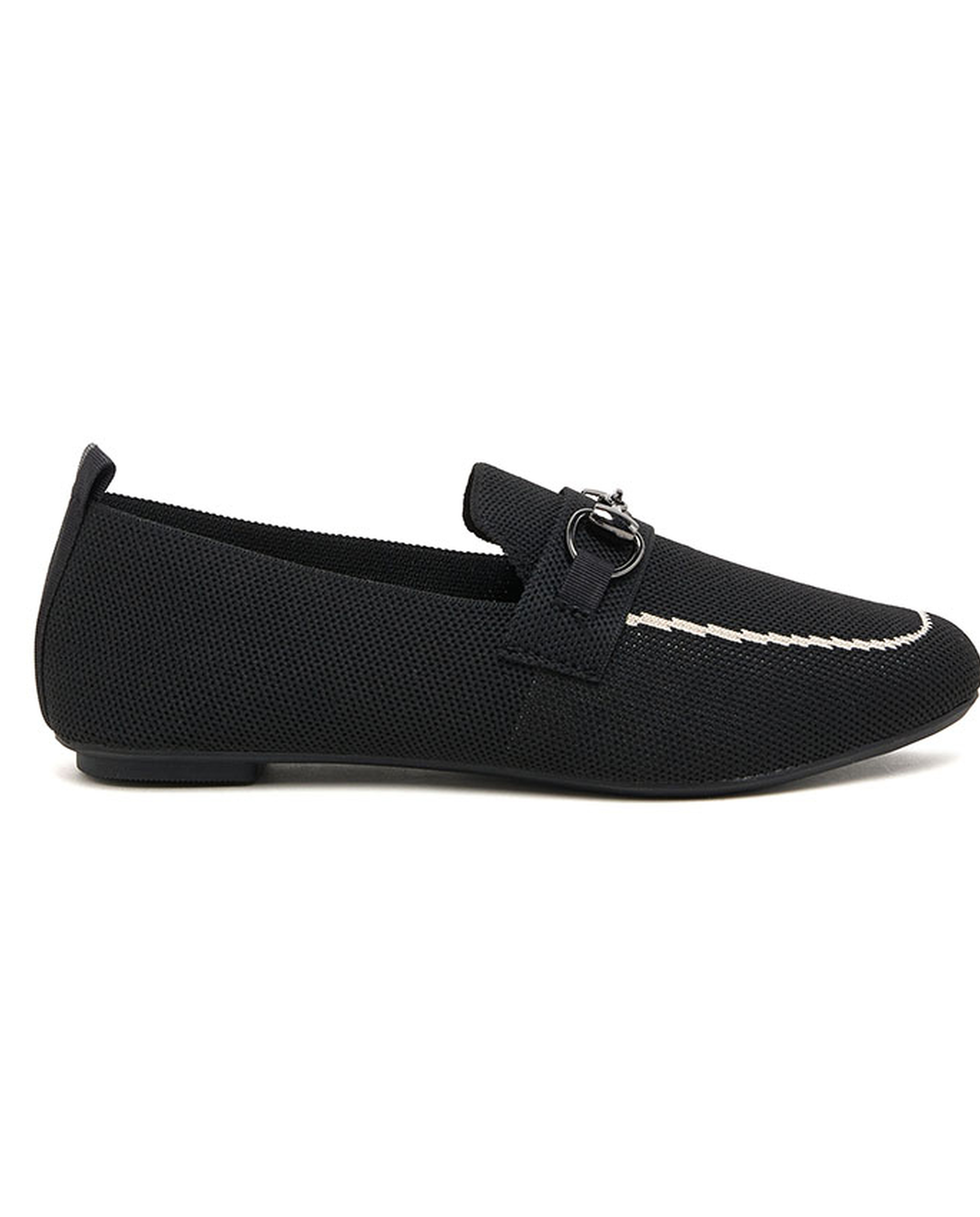 Metal Accessory Knitted Loafers