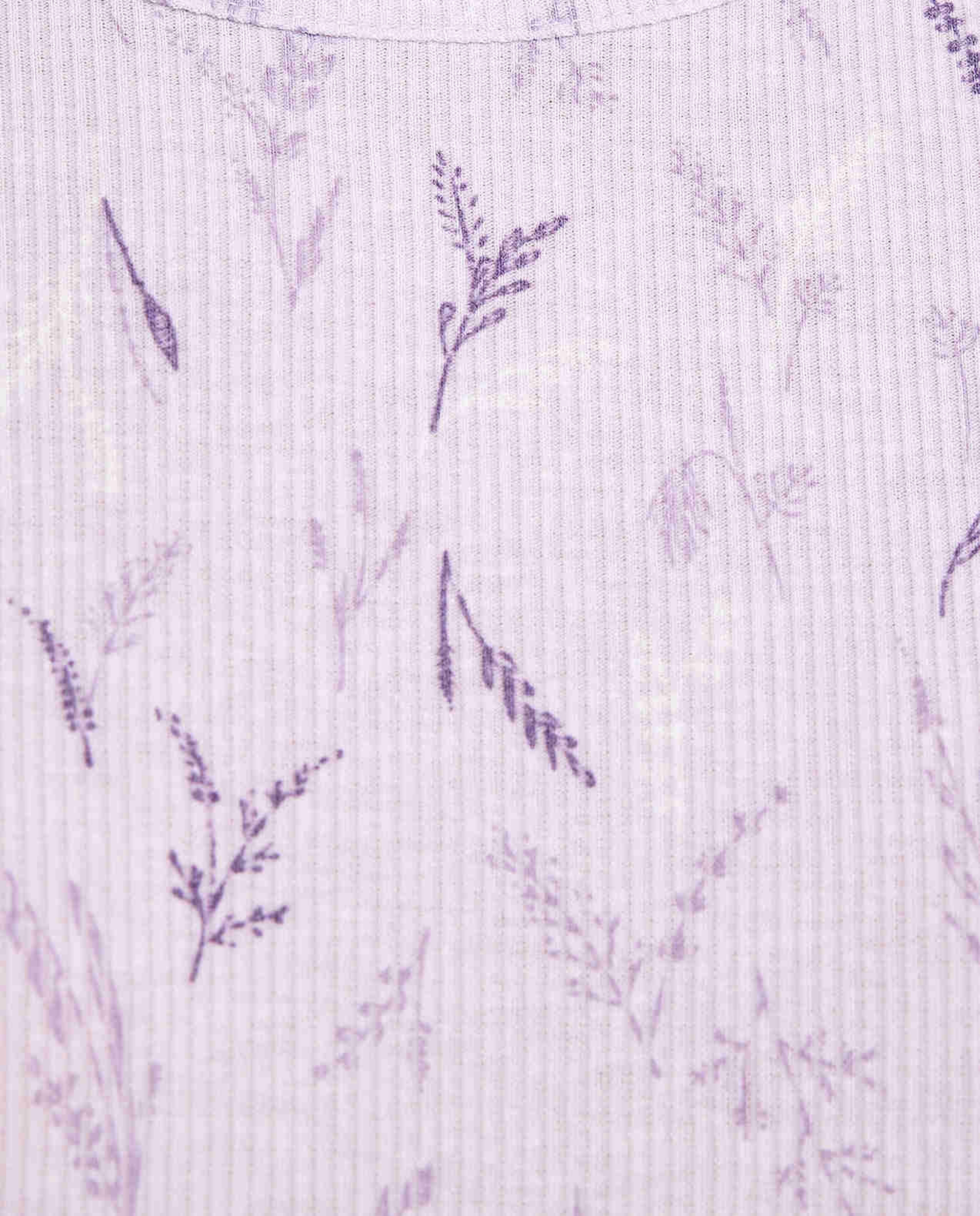 Printed Sleep Top with Crew Neck and Short Sleeves