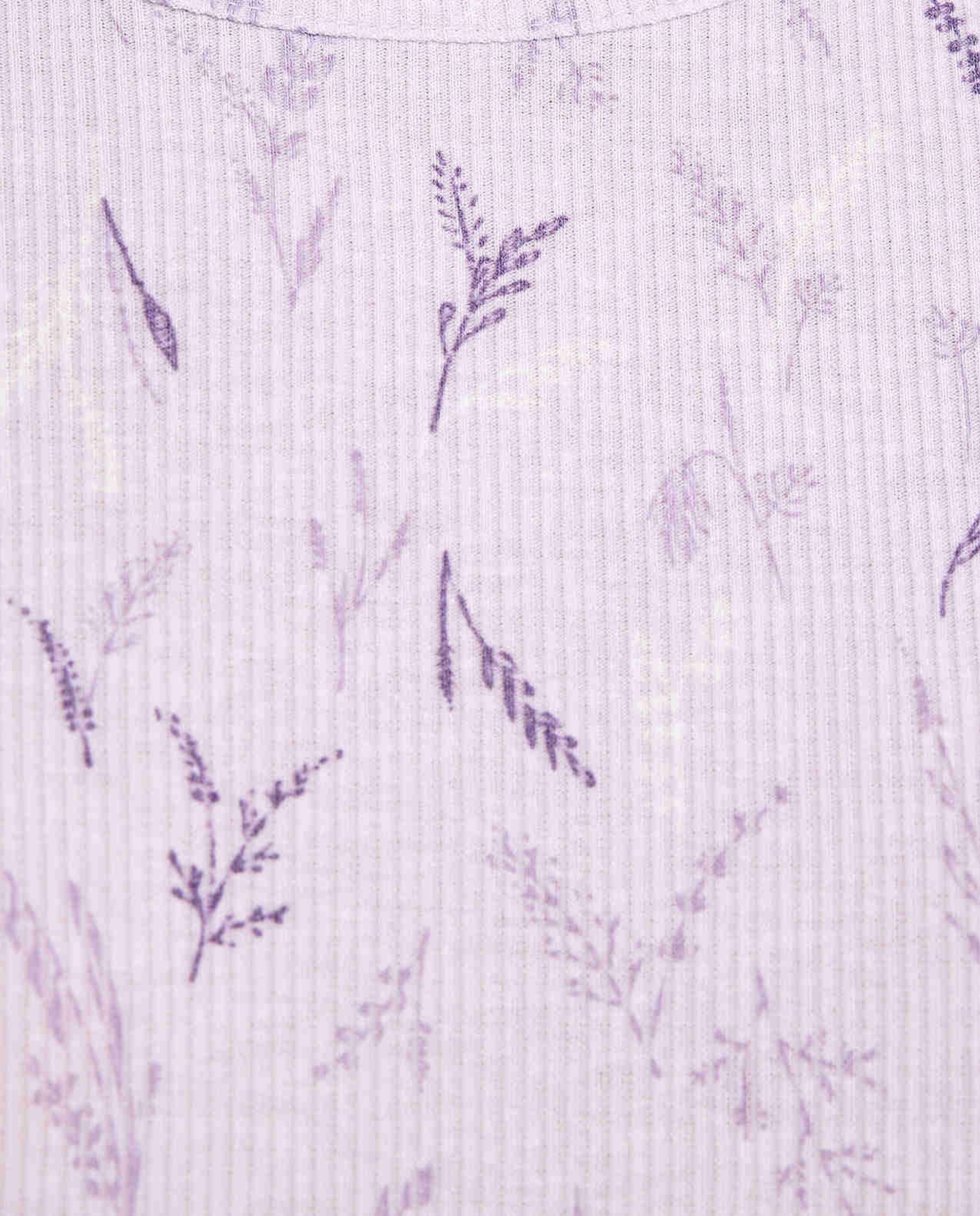 Printed Sleep Top with Crew Neck and Short Sleeves