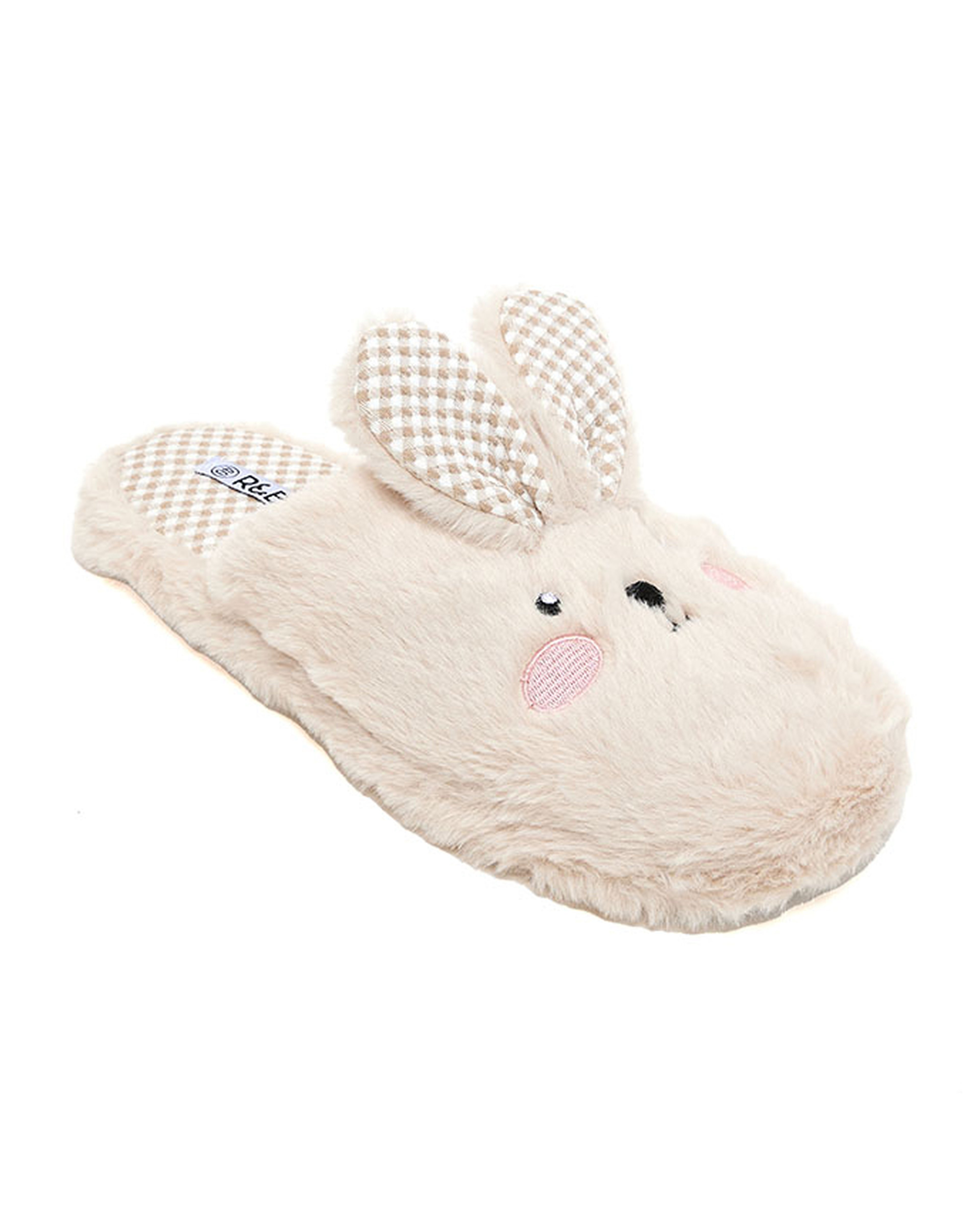 Appliqued Plush Bedroom Slippers