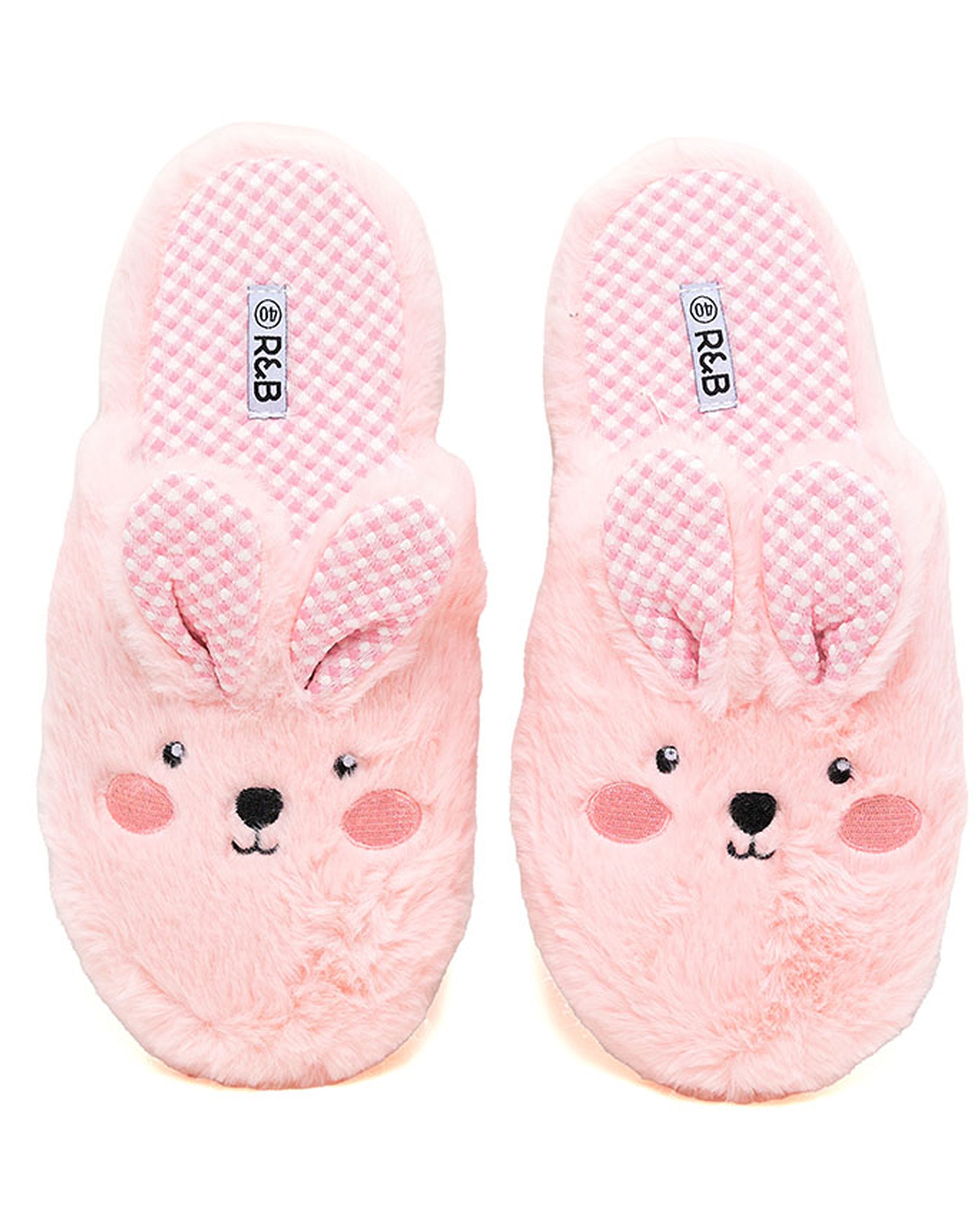 Appliqued Plush Bedroom Slippers
