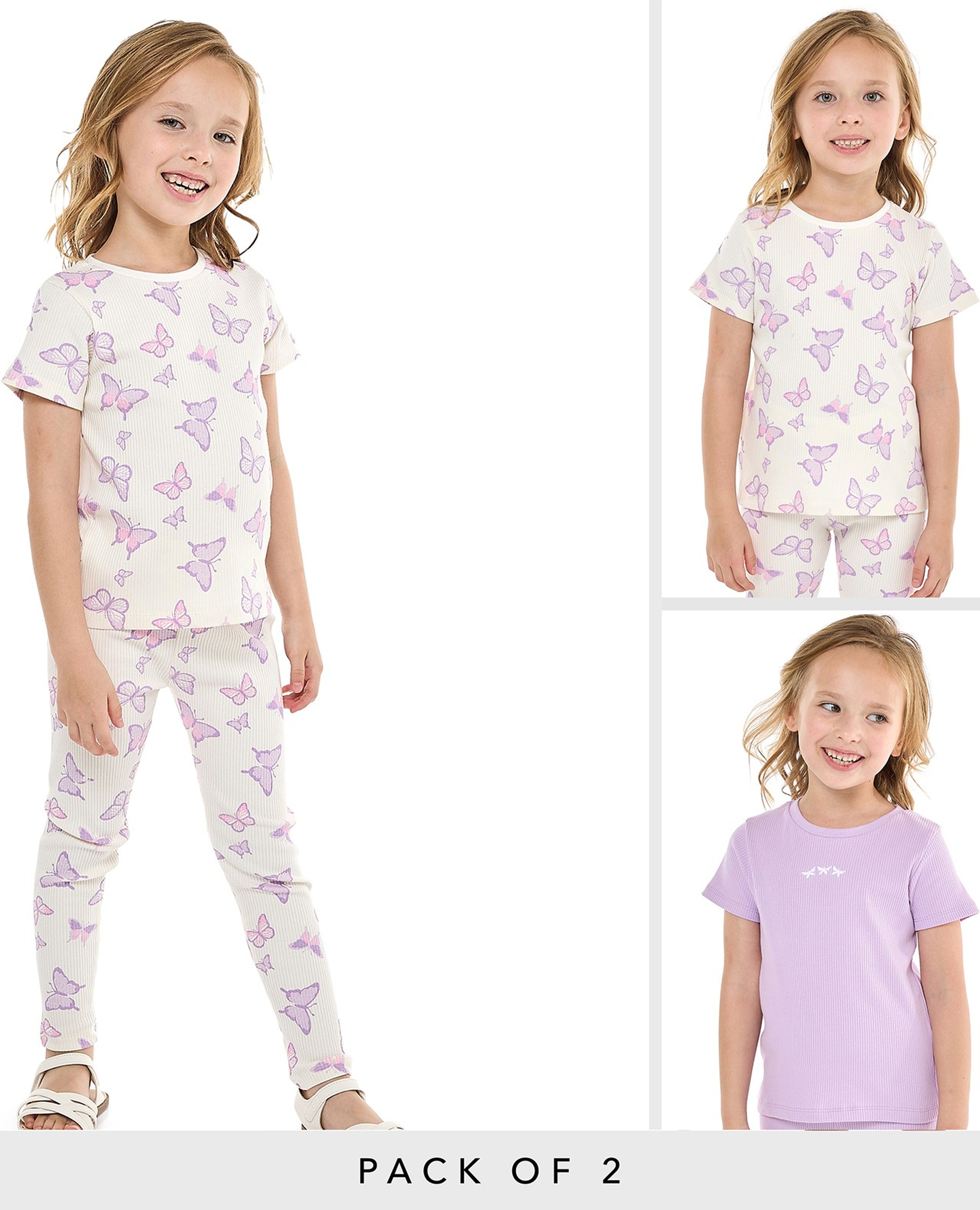 Printed Top with Crew Neck and Short Sleeves