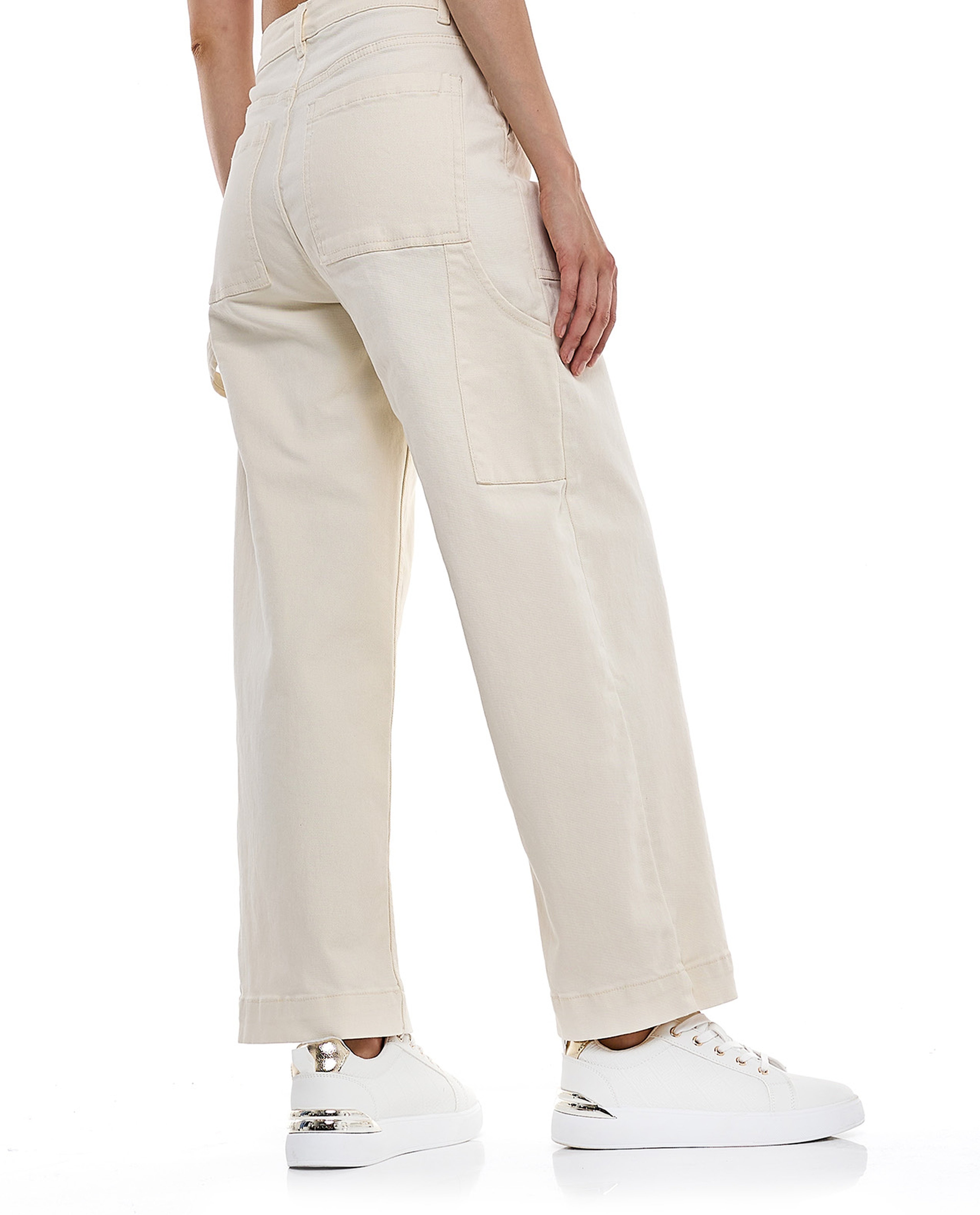 Solid Straight Fit Jeans with Button Closure