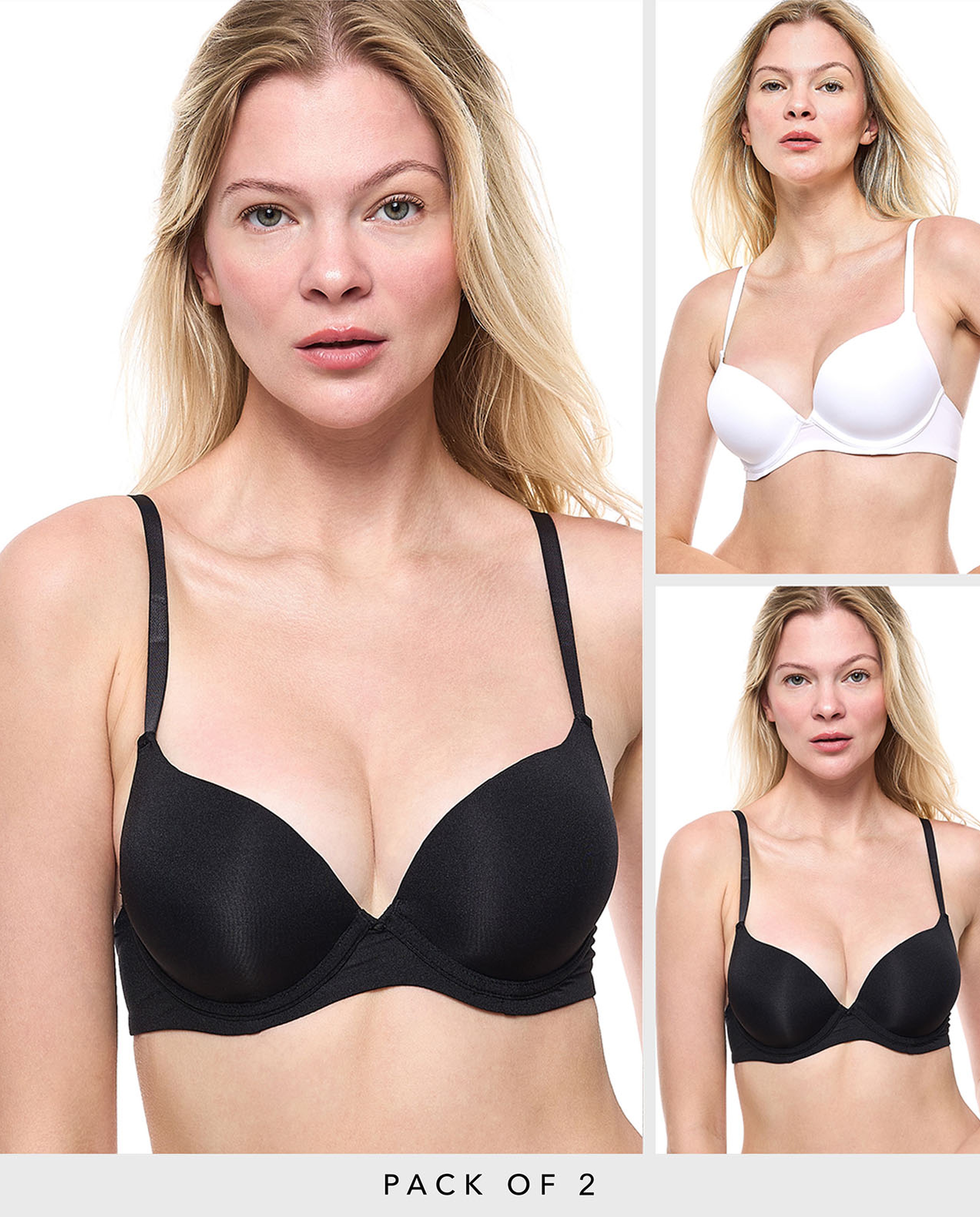 2 Pack Double Push-Up Bras