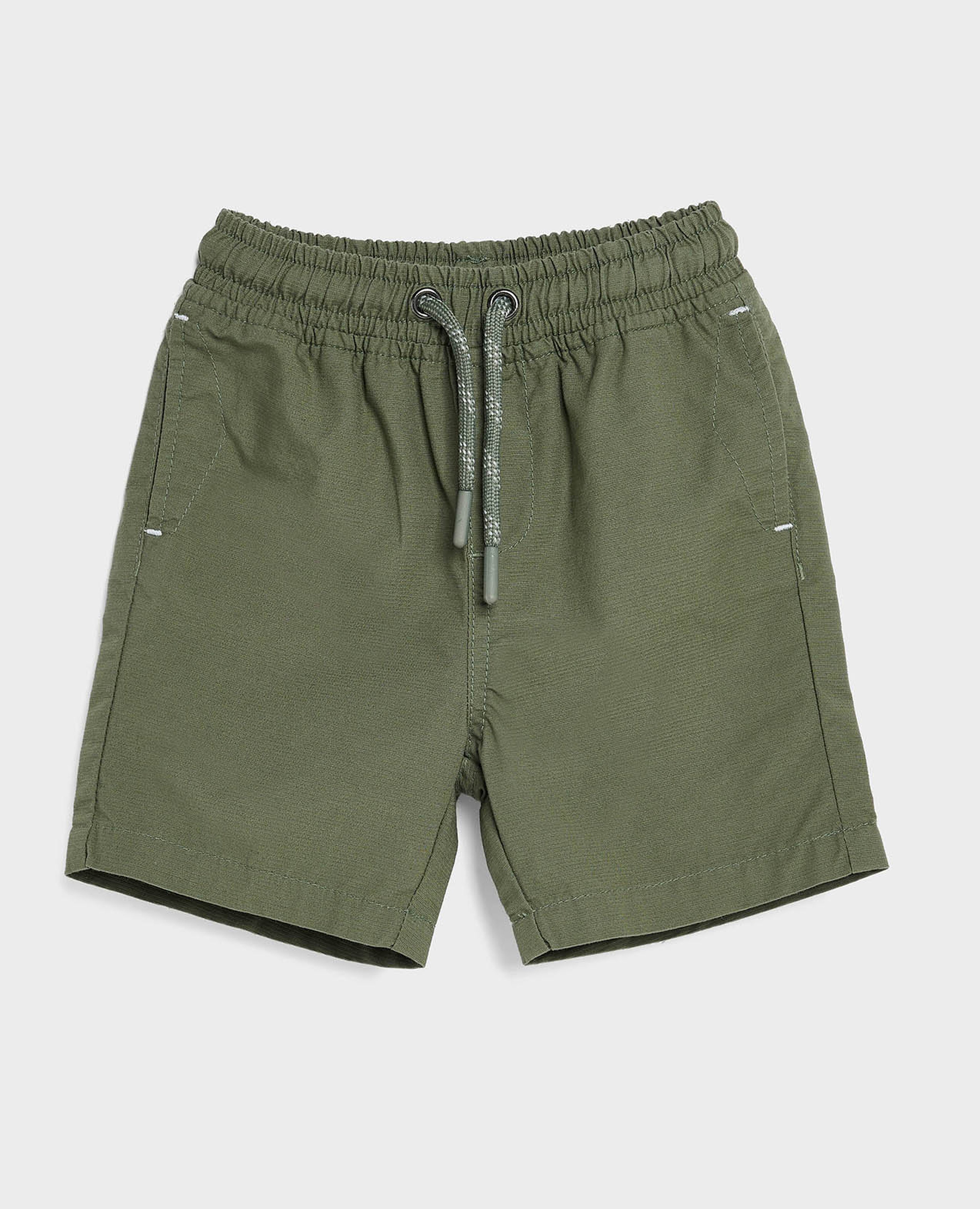 Solid Shorts with Drawstring Waist