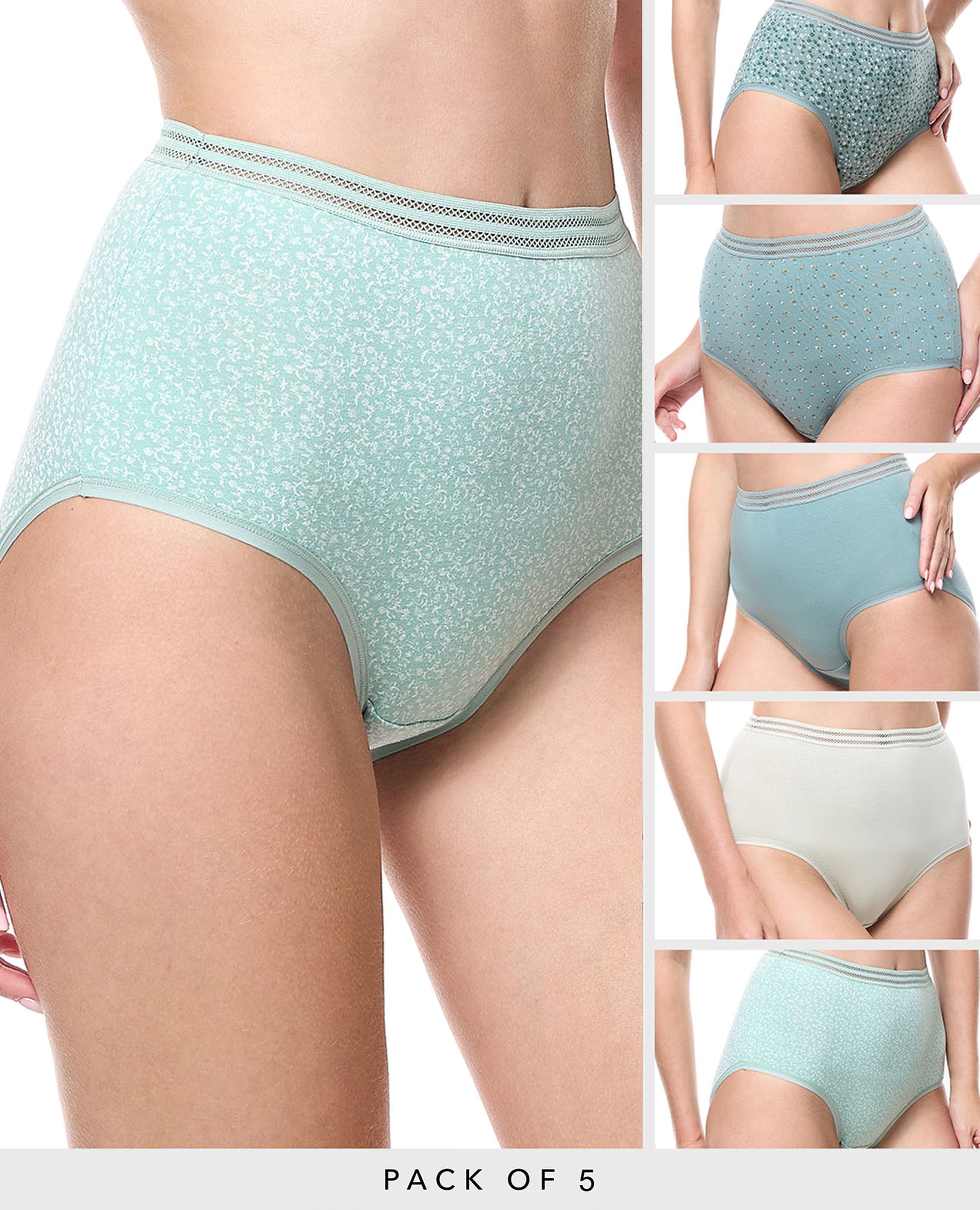 5 Pack Printed Full Briefs
