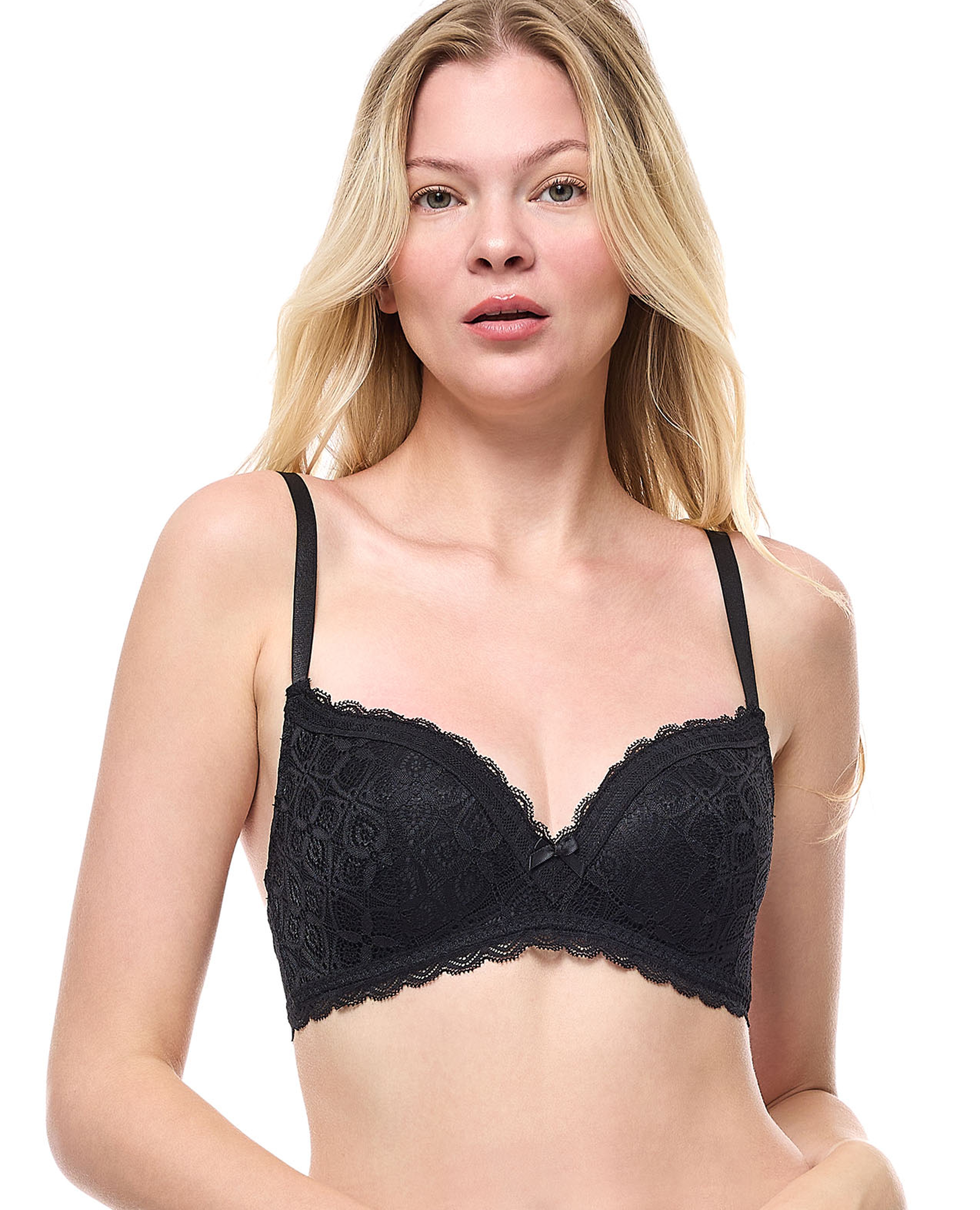 Laced Moulded Non-Wired Bra