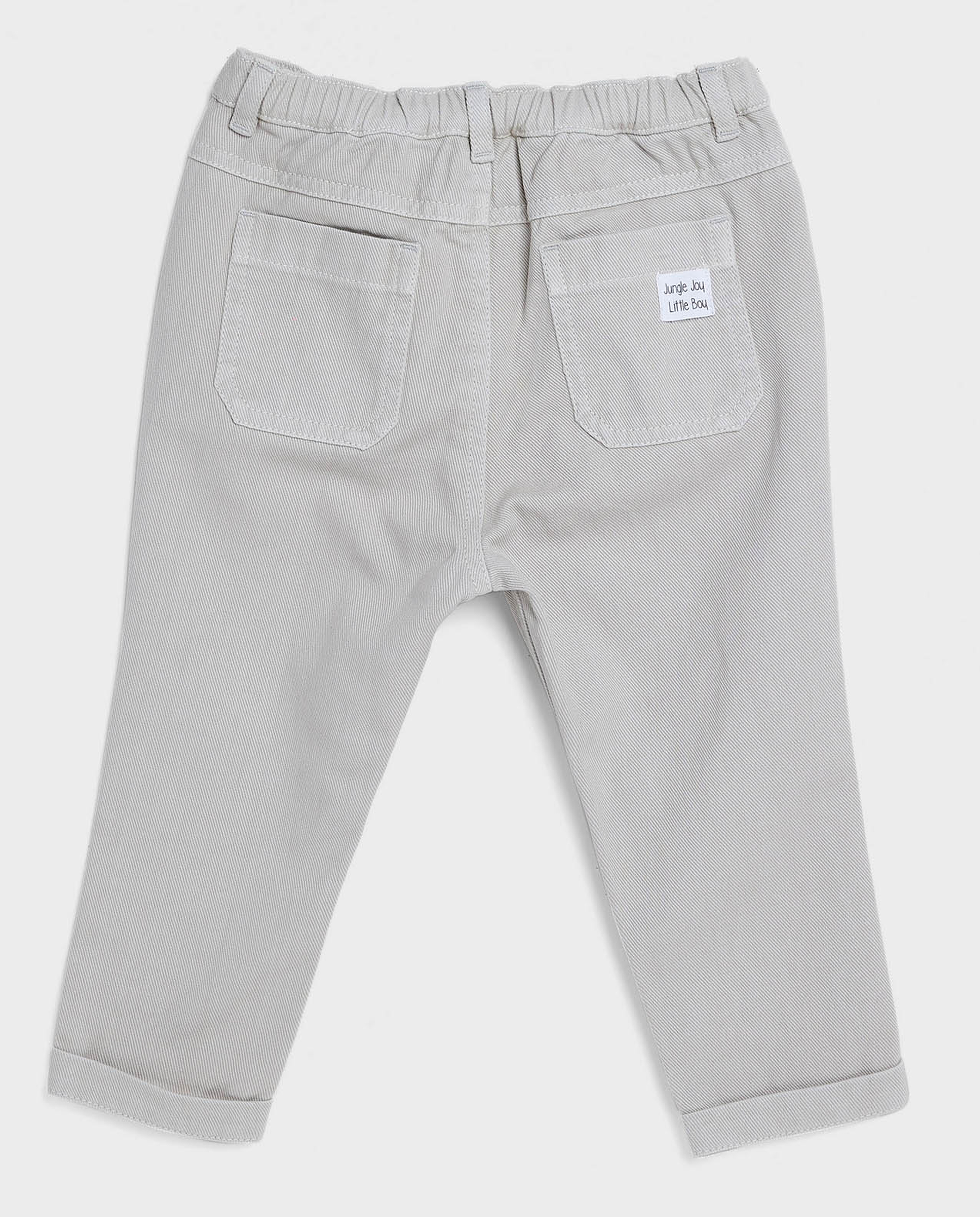 Solid Slim Fit Pants with Button Closure