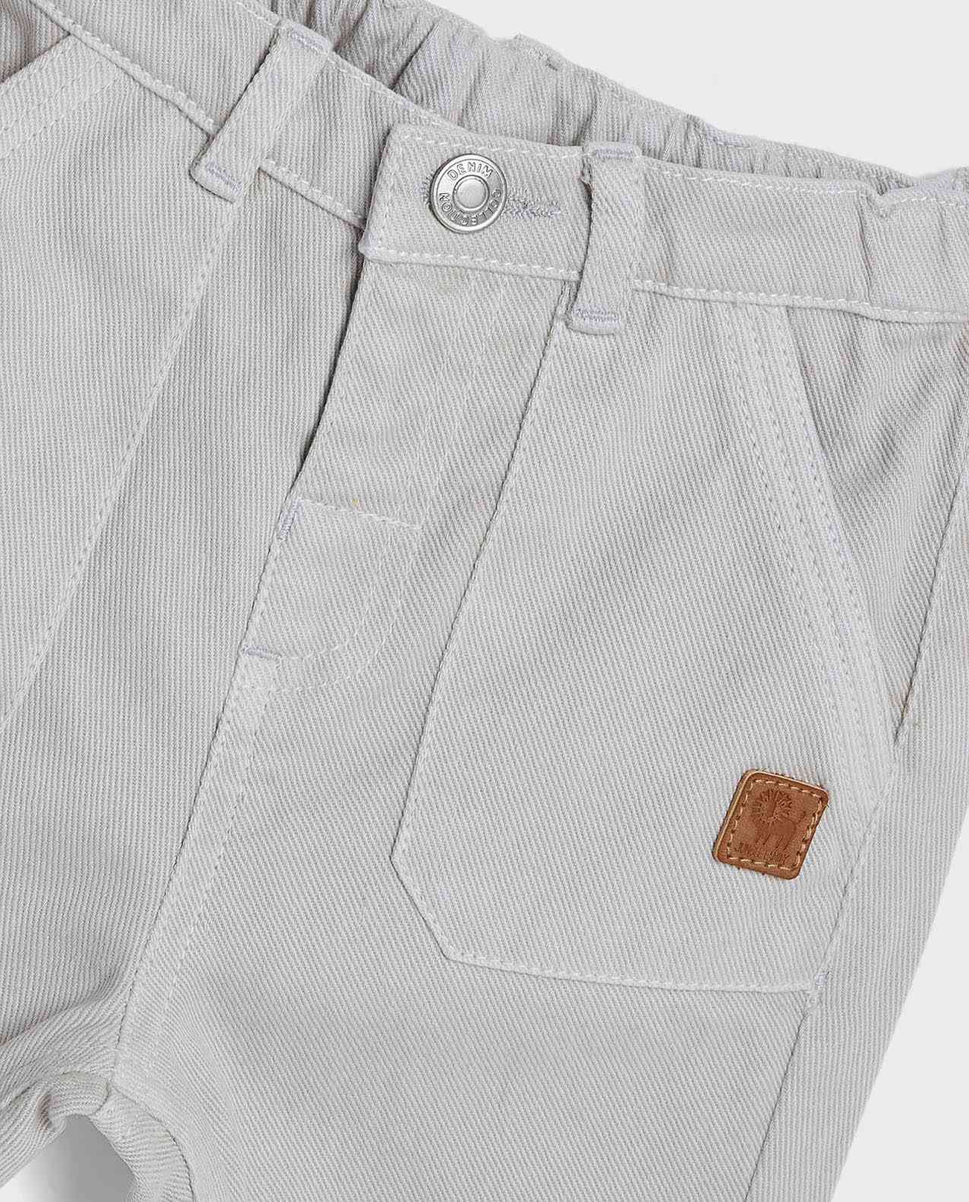 Solid Slim Fit Pants with Button Closure