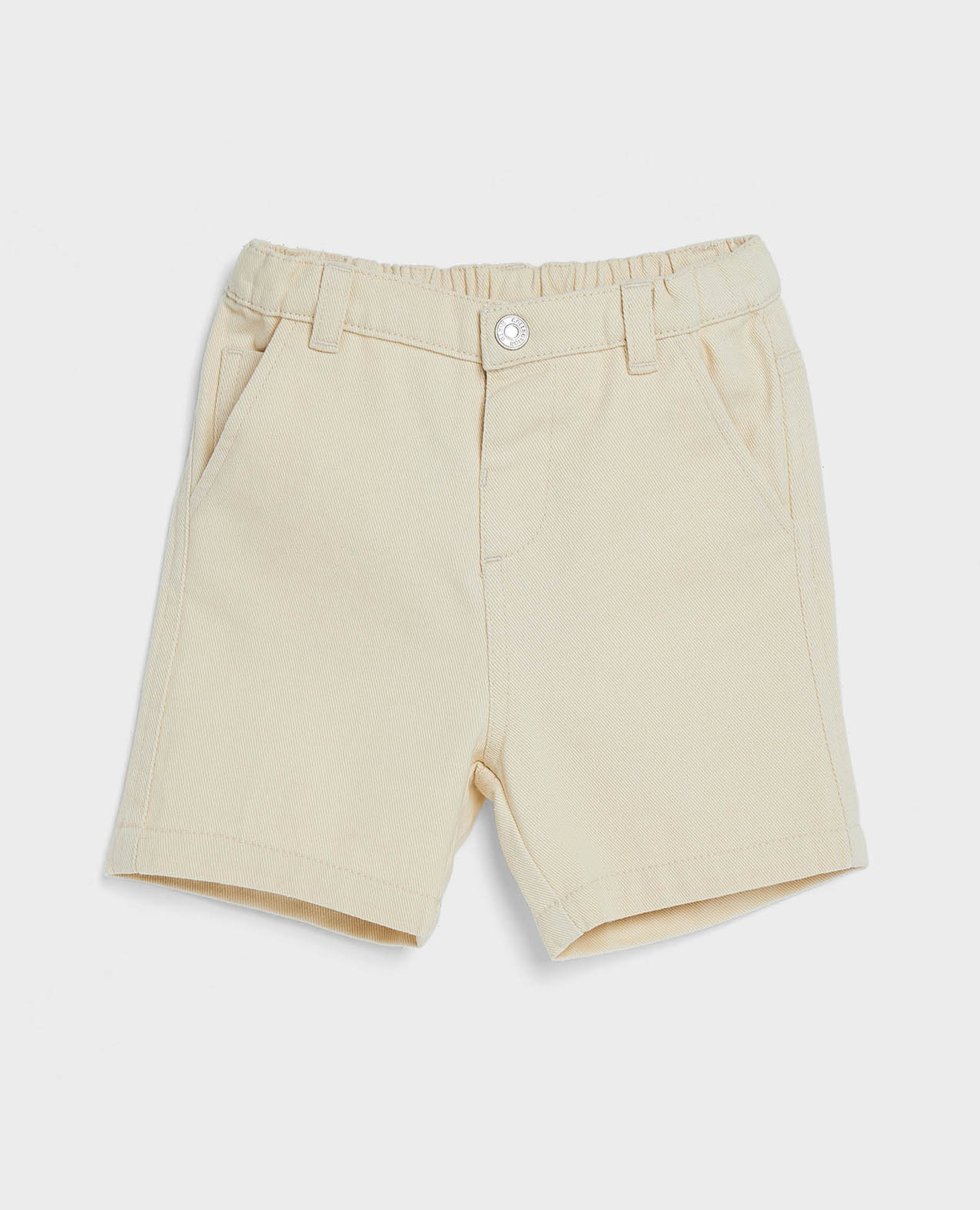 Solid Shorts with Button Closure