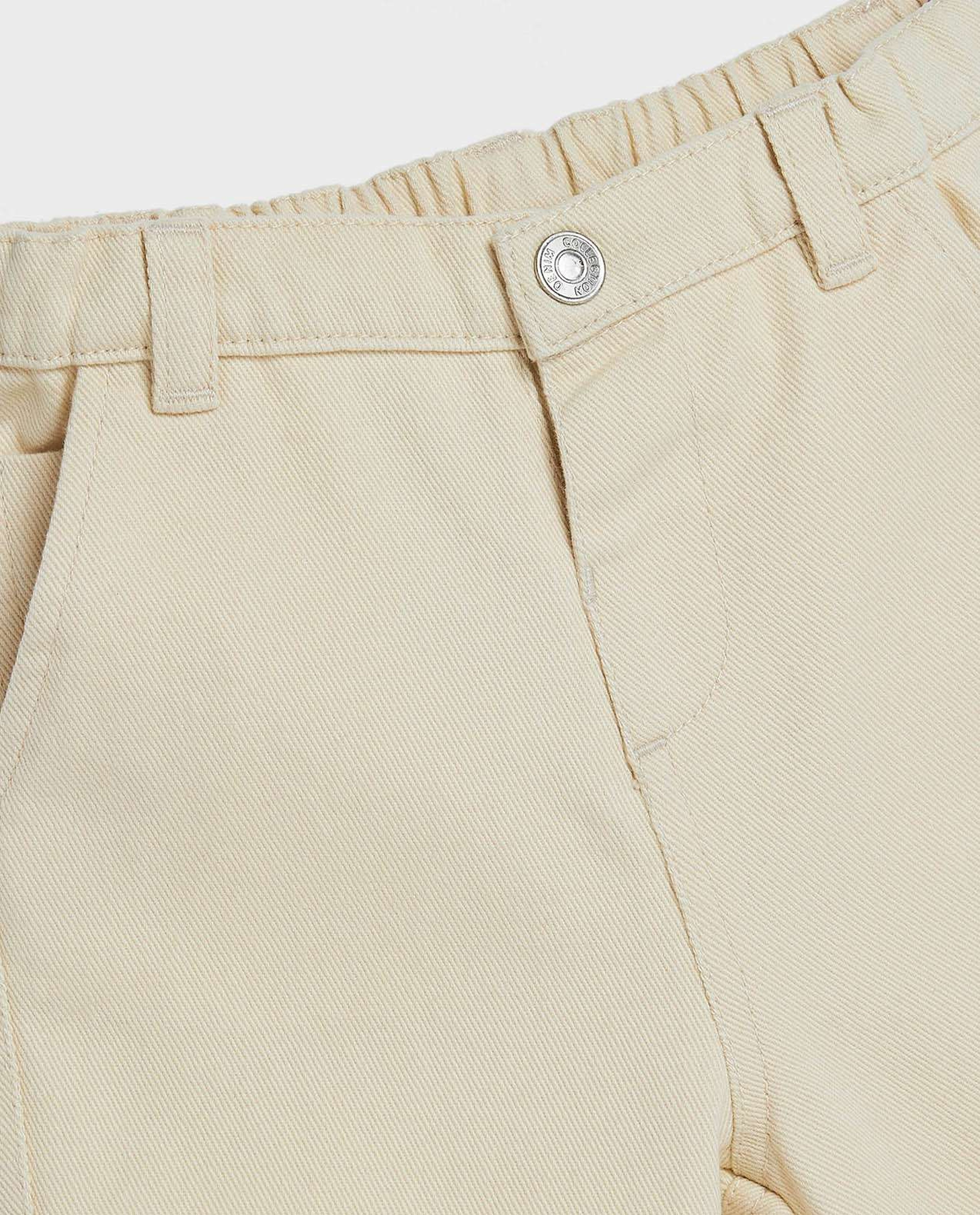 Solid Shorts with Button Closure