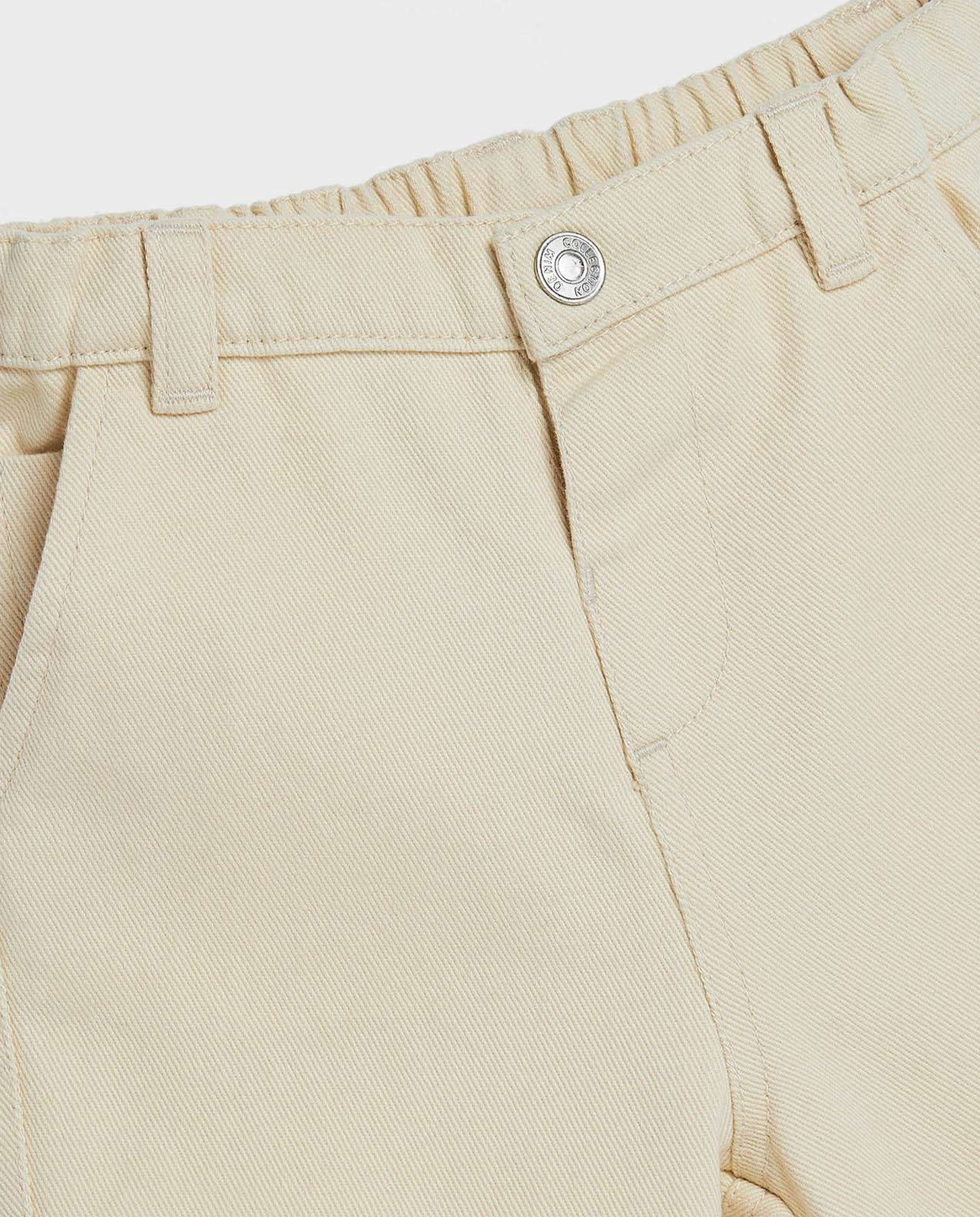 Solid Shorts with Button Closure