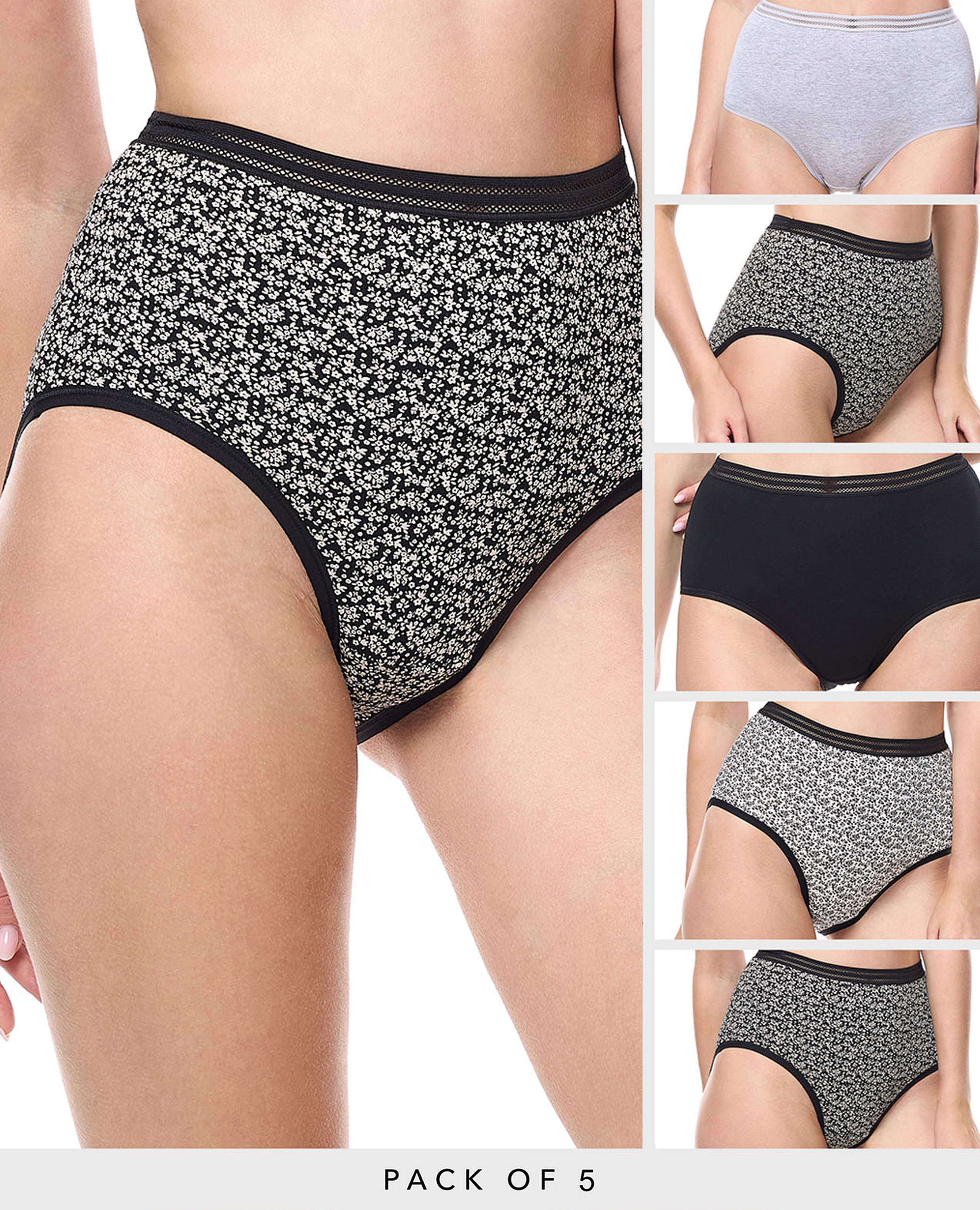 5 Pack Printed Full Briefs