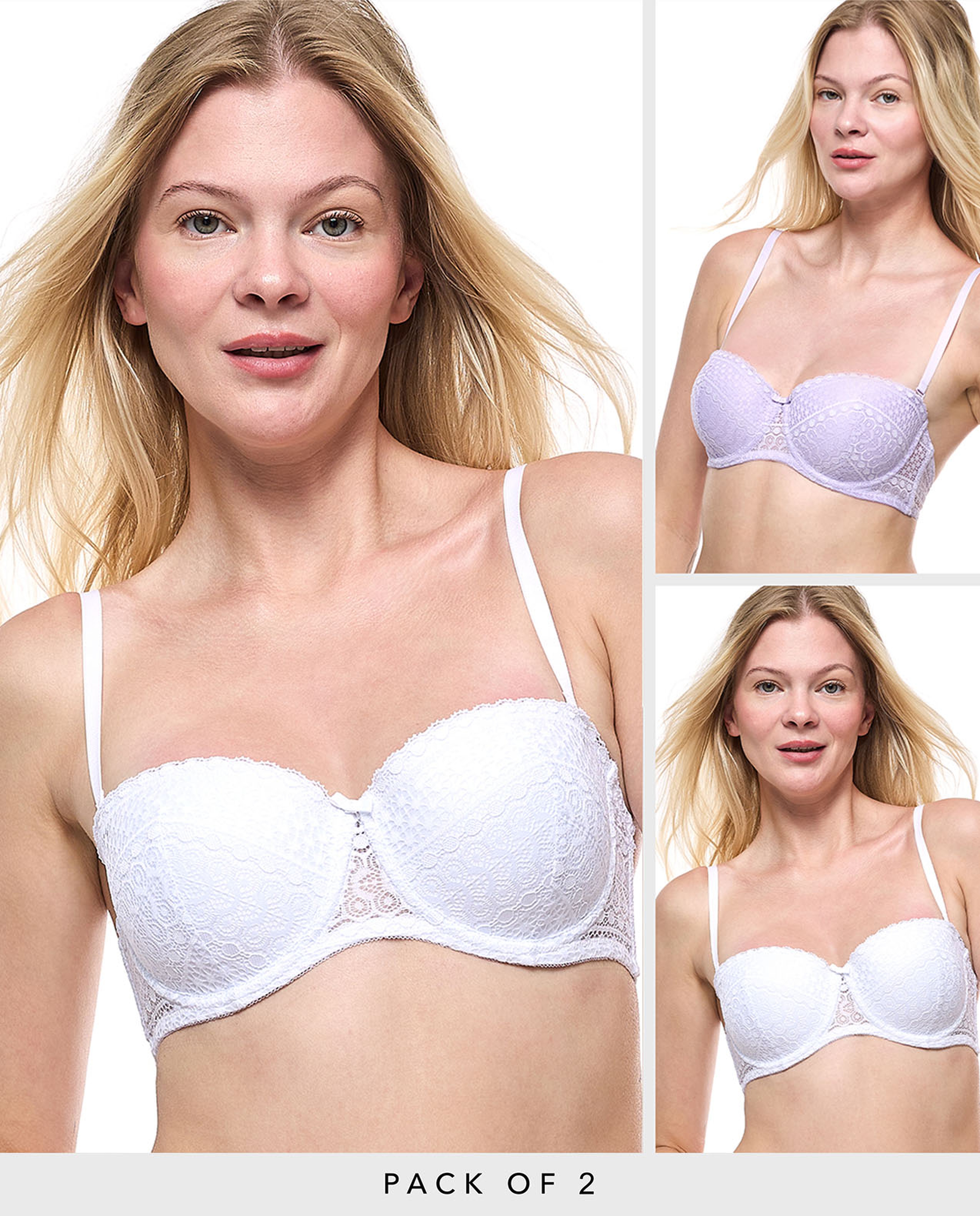 2 Pack Lace Strapless Bras