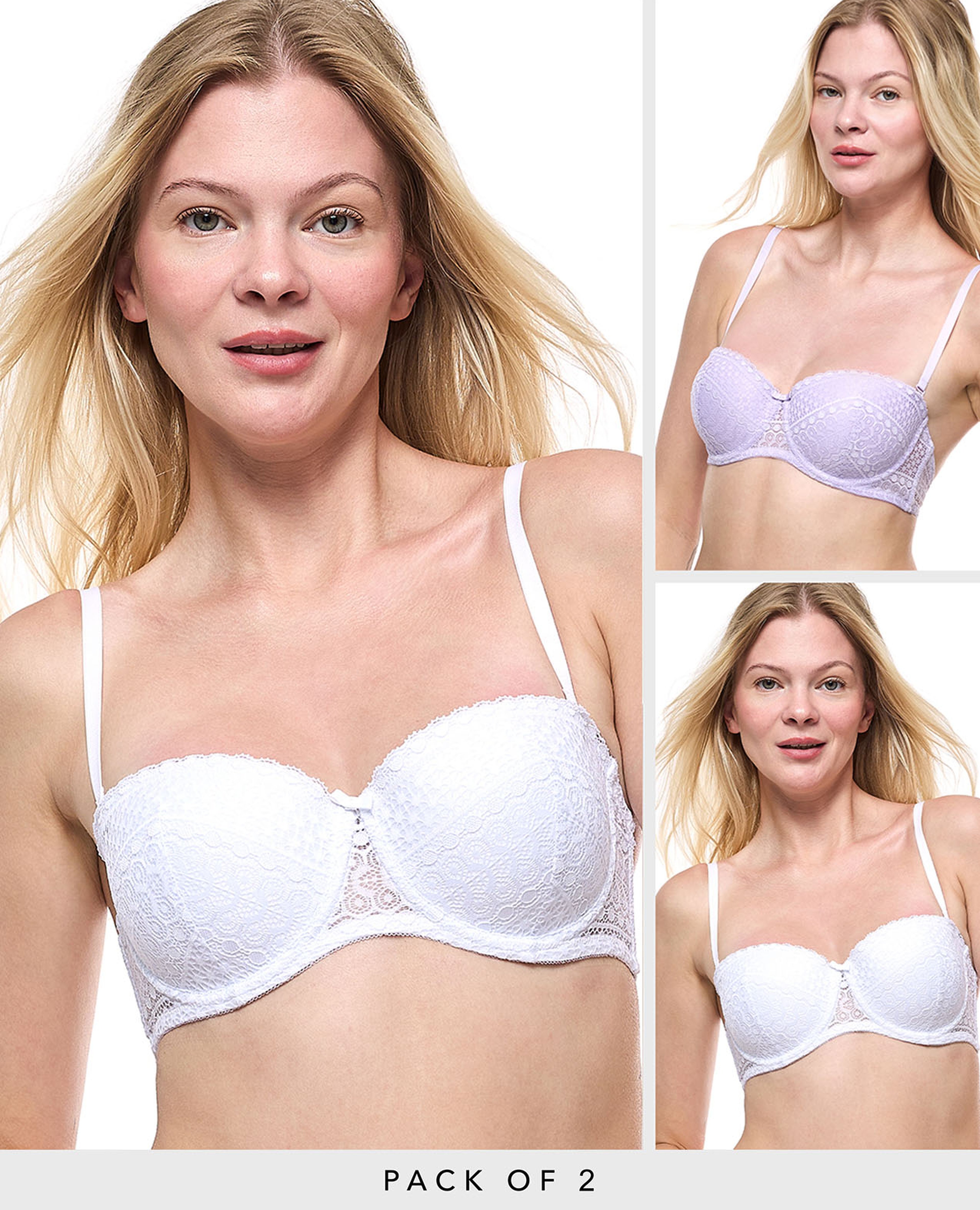 2 Pack Lace Strapless Bras