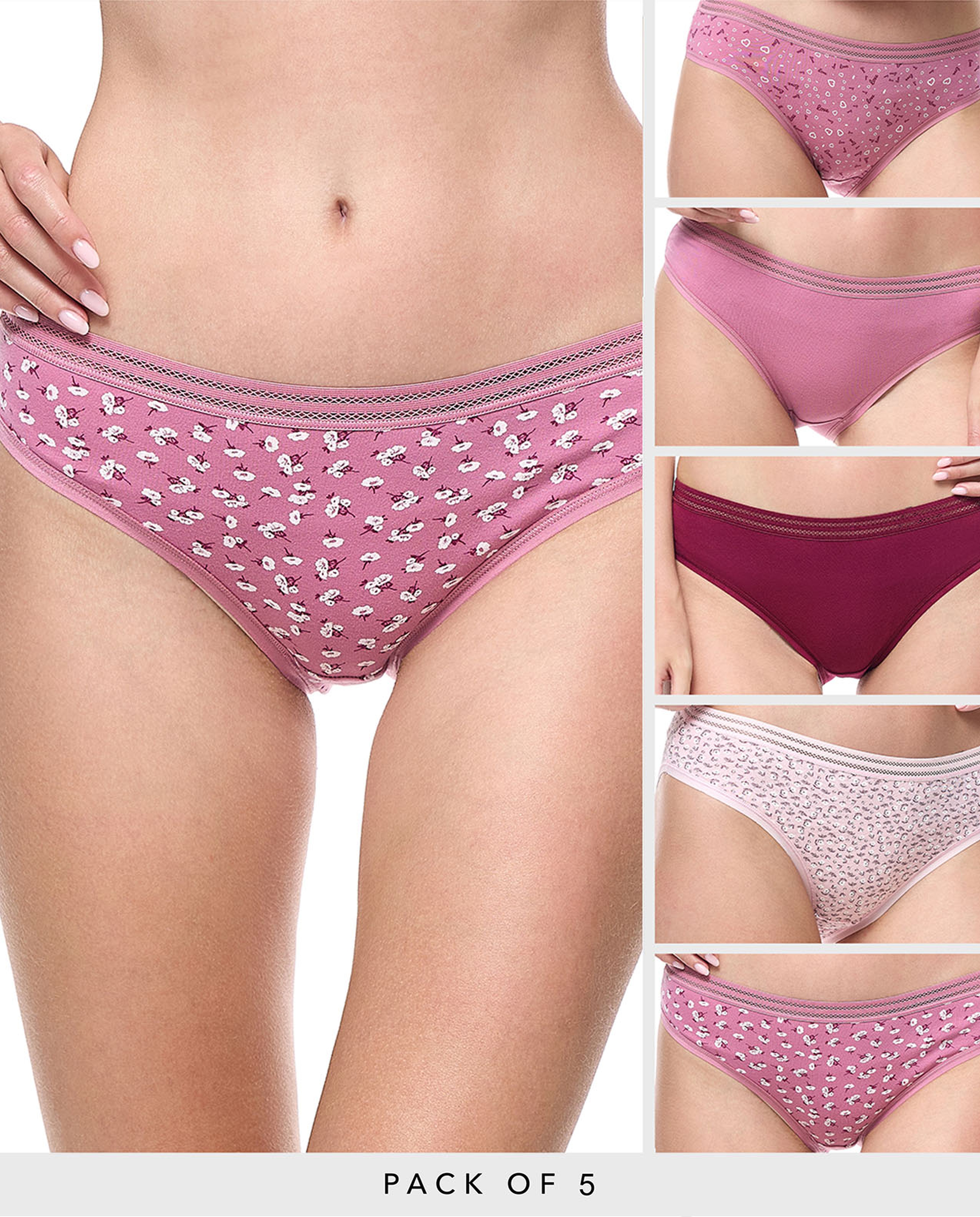 5 Pack Printed Bikini Briefs