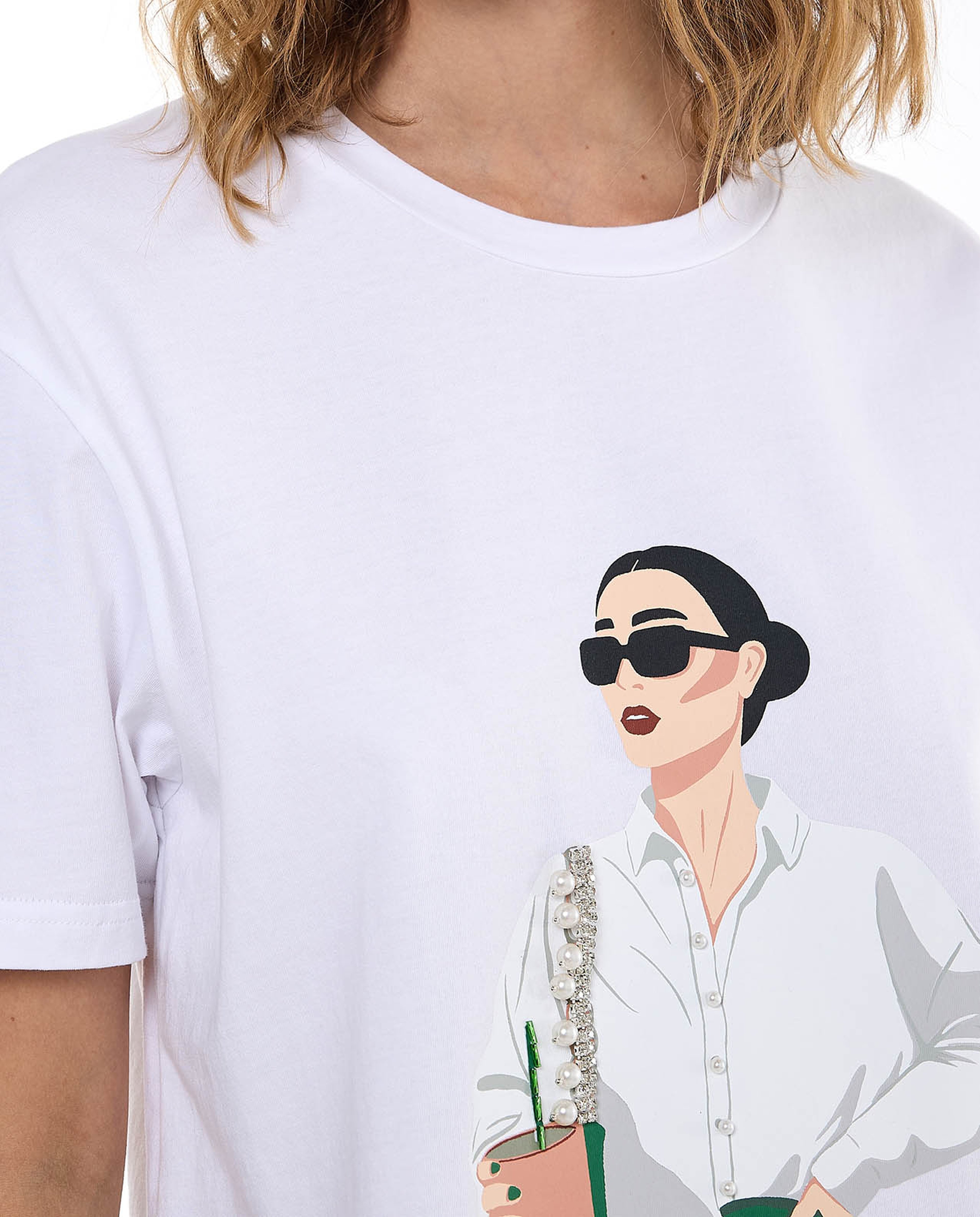 Graphic Print T-Shirt with Crew Neck and Short Sleeves