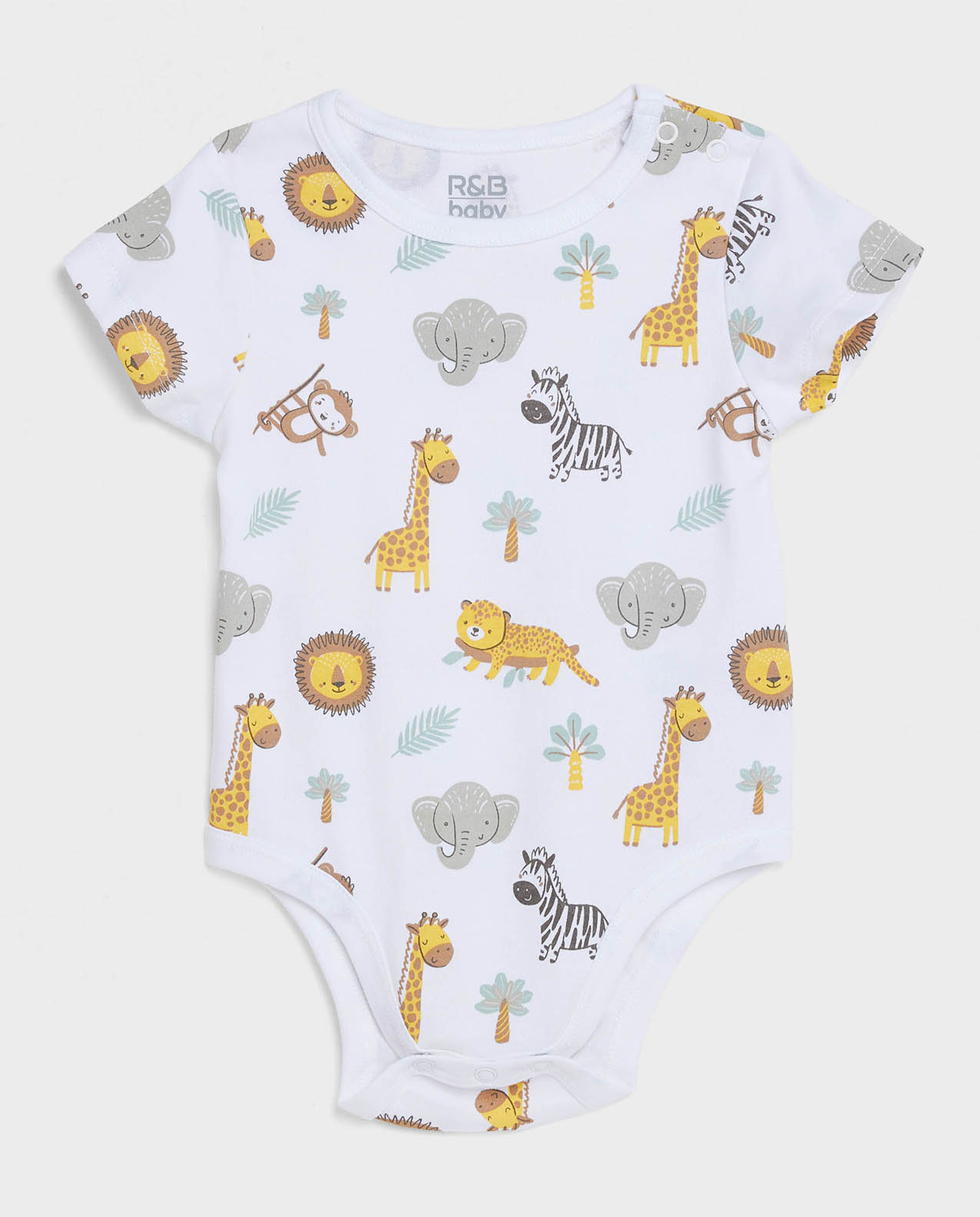 3 Pack Printed Bodysuits with Short Sleeves