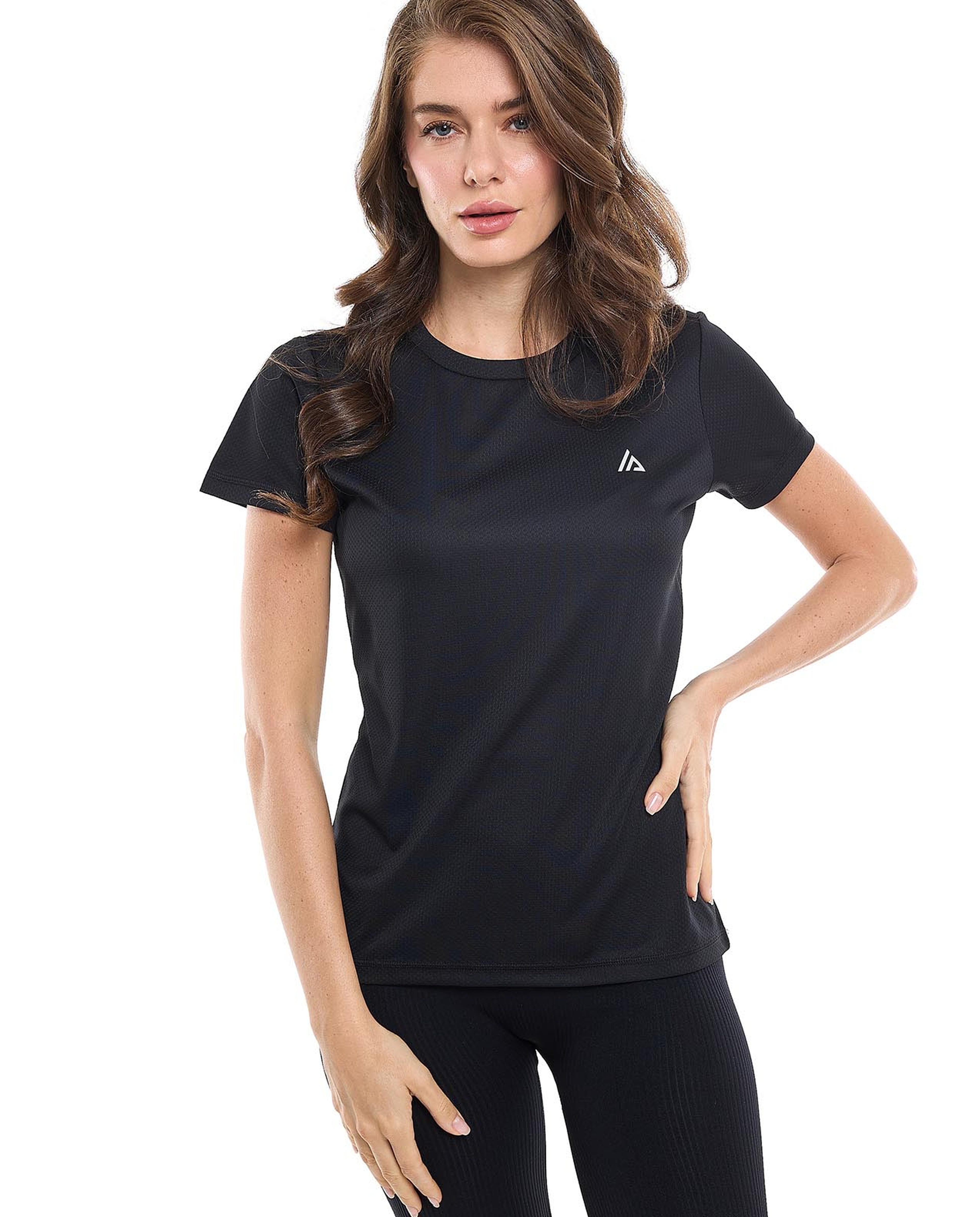 Logo Detail Active T-Shirt with Crew Neck and Short Sleeves