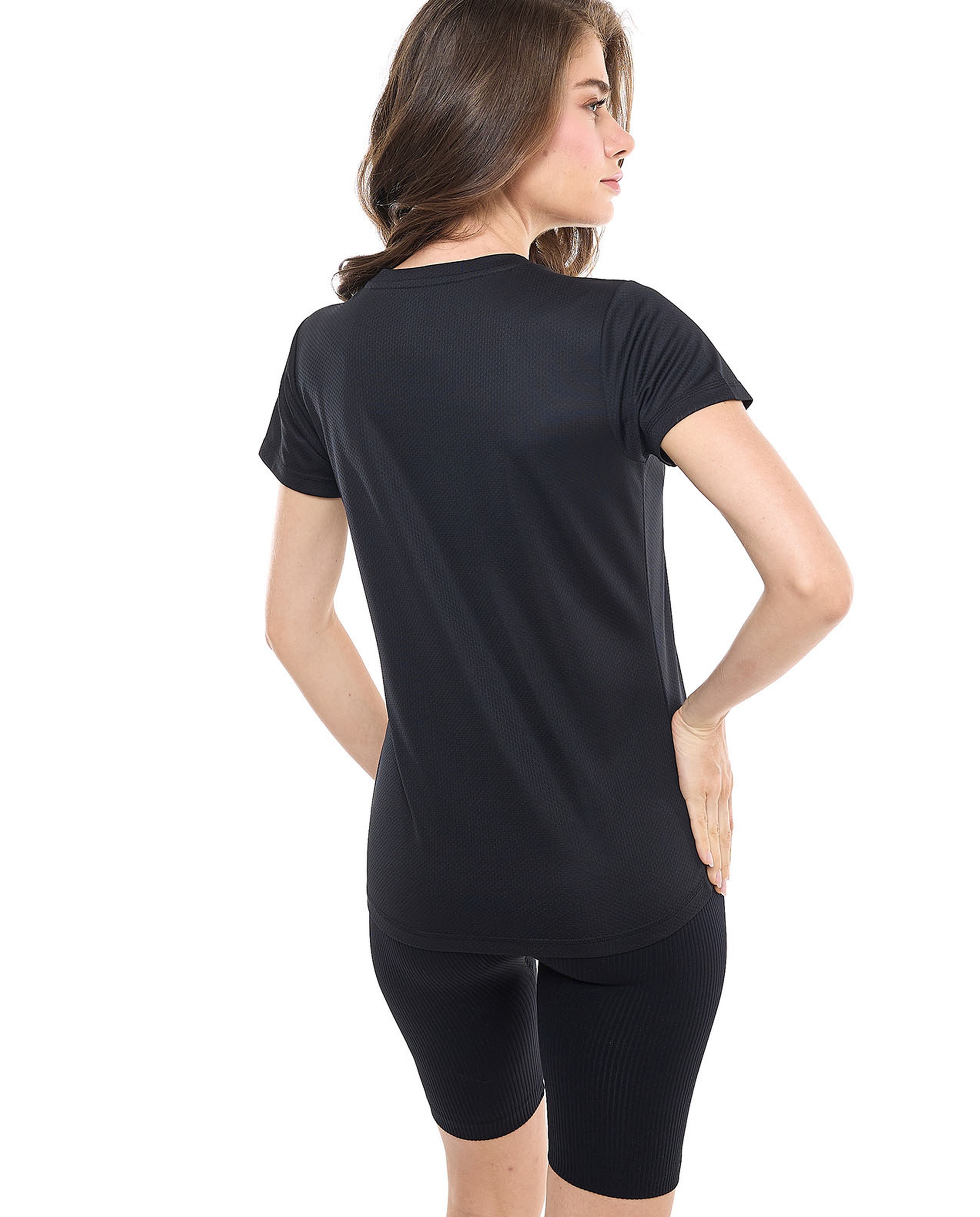 Logo Detail Active T-Shirt with Crew Neck and Short Sleeves