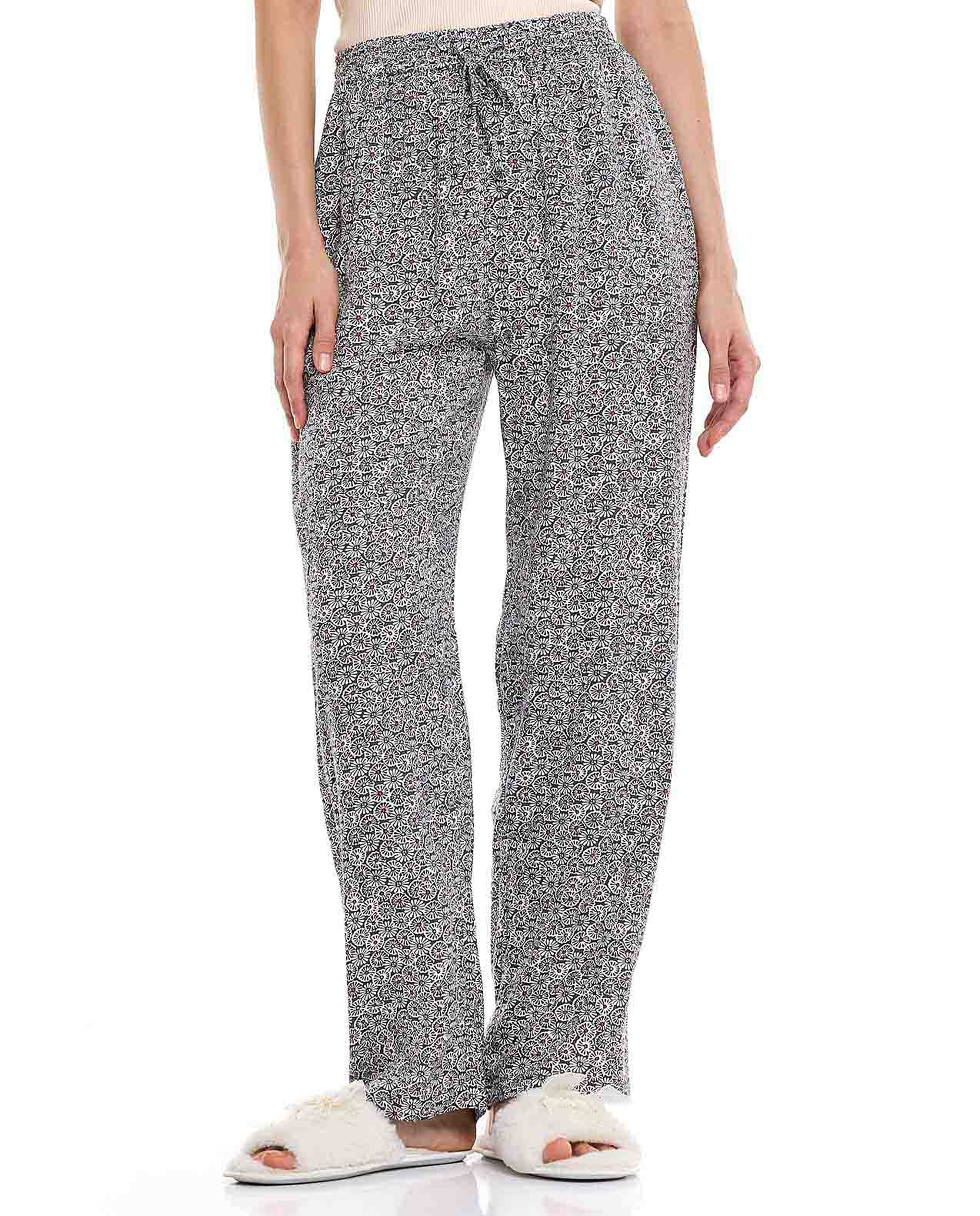Printed Pyjama Pants with Drawstring Waist
