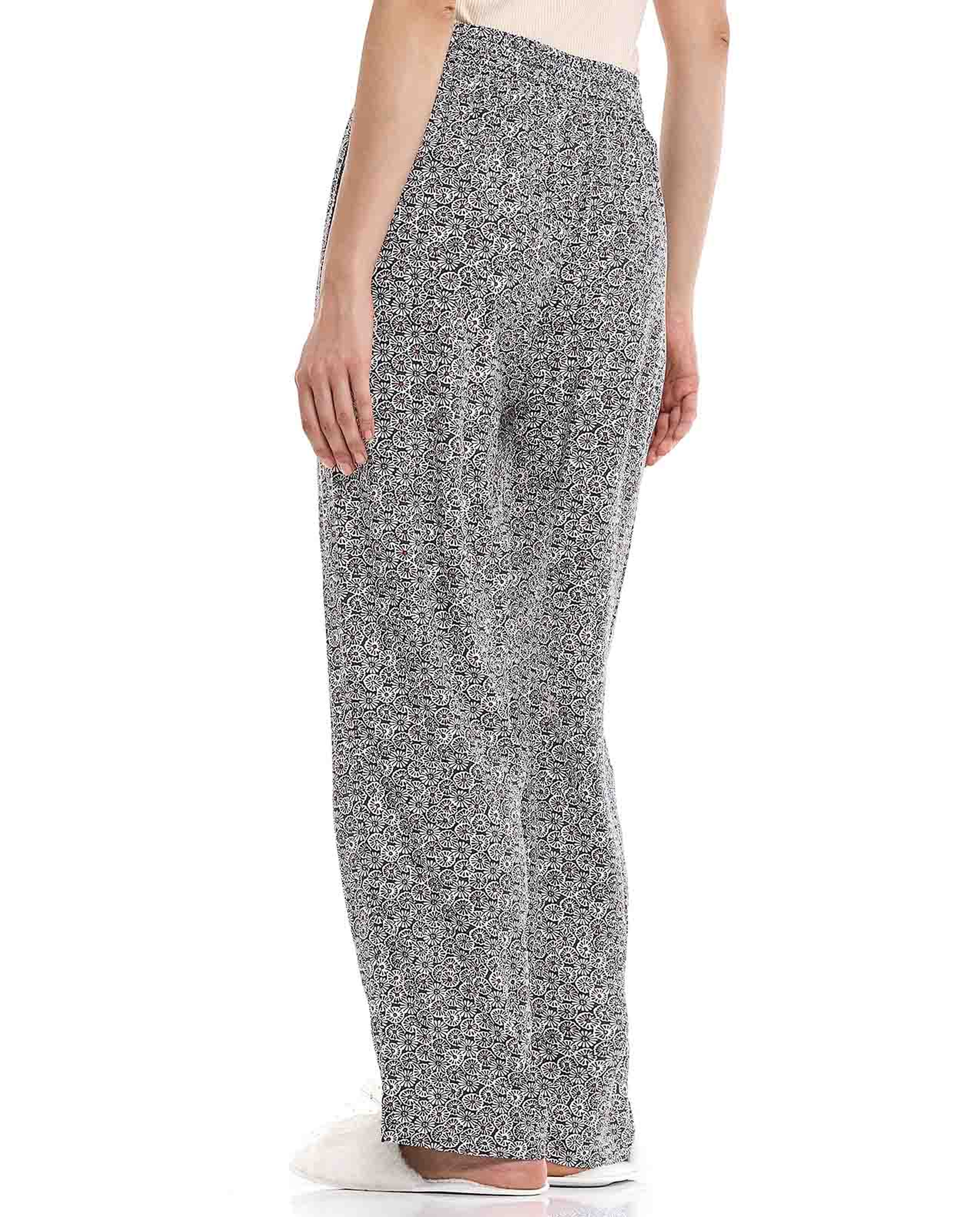 Printed Pyjama Pants with Drawstring Waist