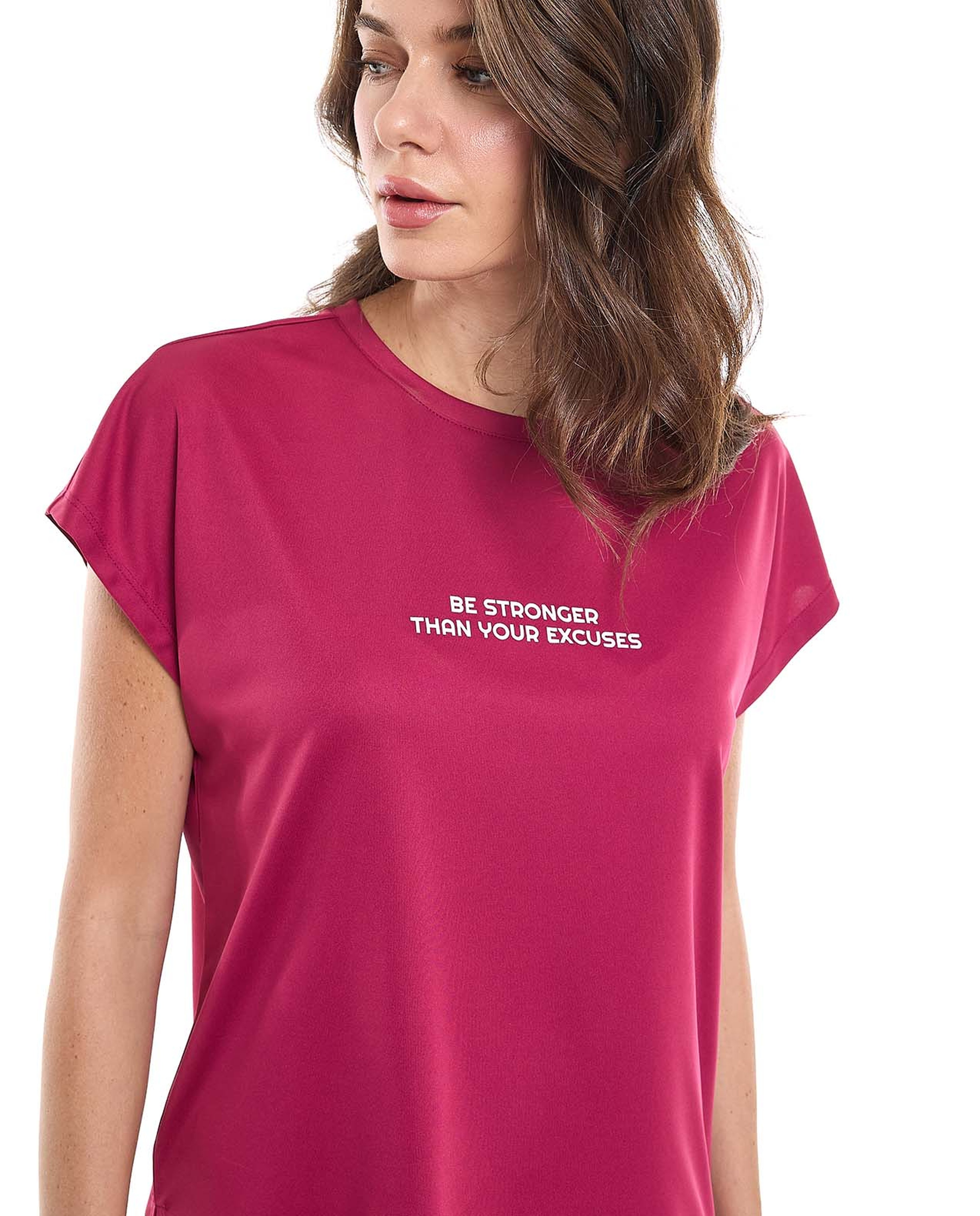 Printed Active T-Shirt with Crew Neck and Short Sleeves