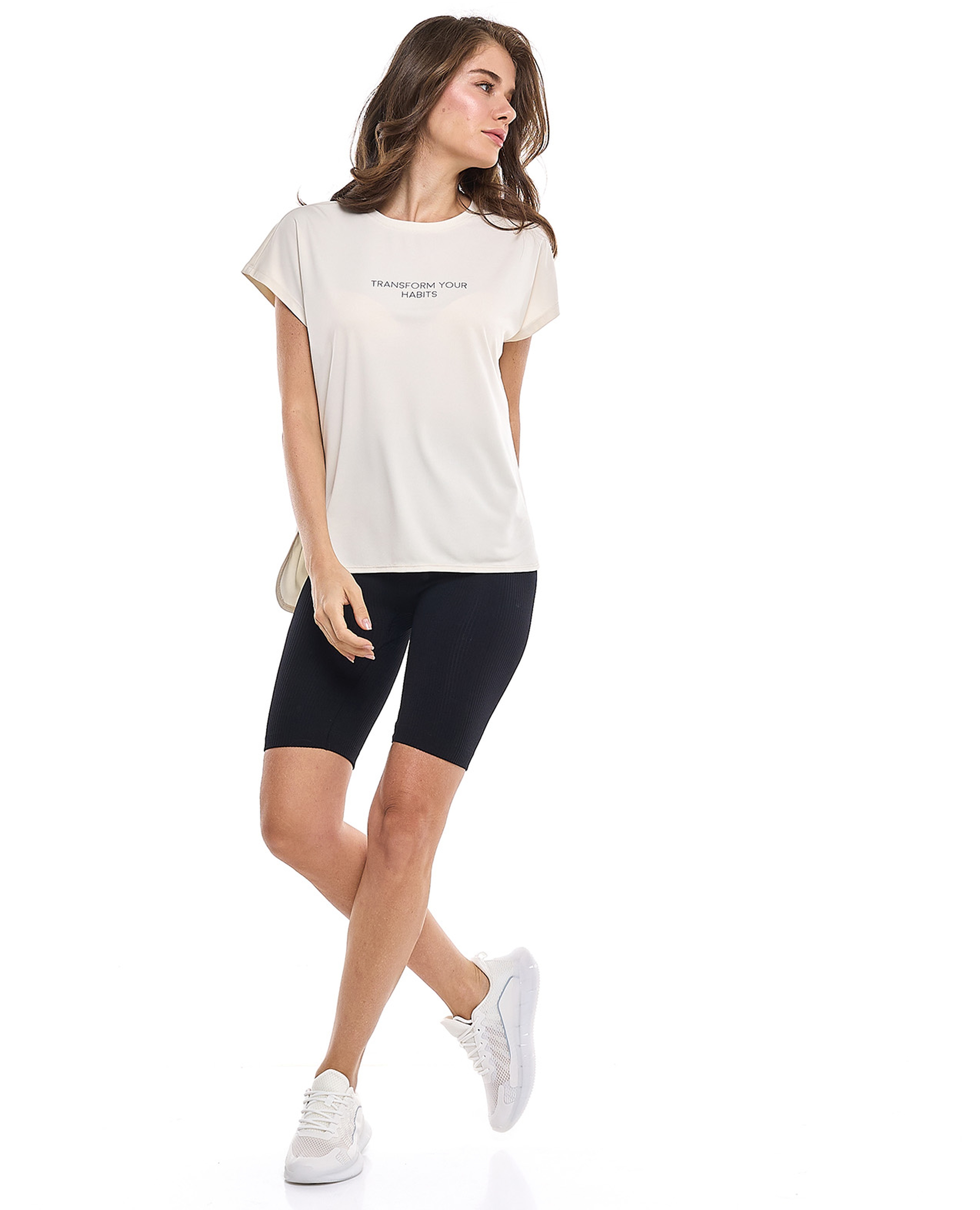 Printed Active T-Shirt with Crew Neck and Short Sleeves