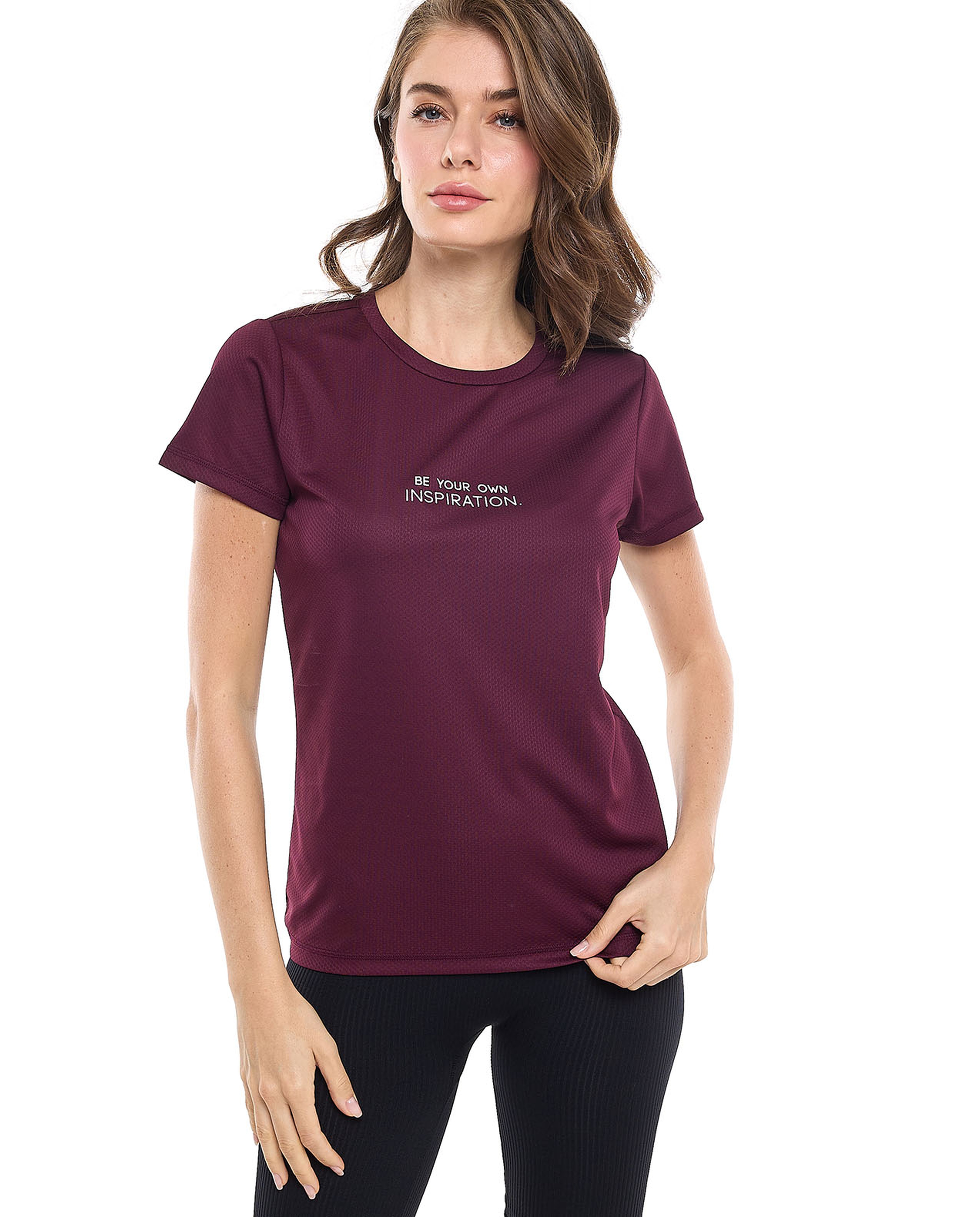 Printed Active T-Shirt with Crew Neck and Short Sleeves