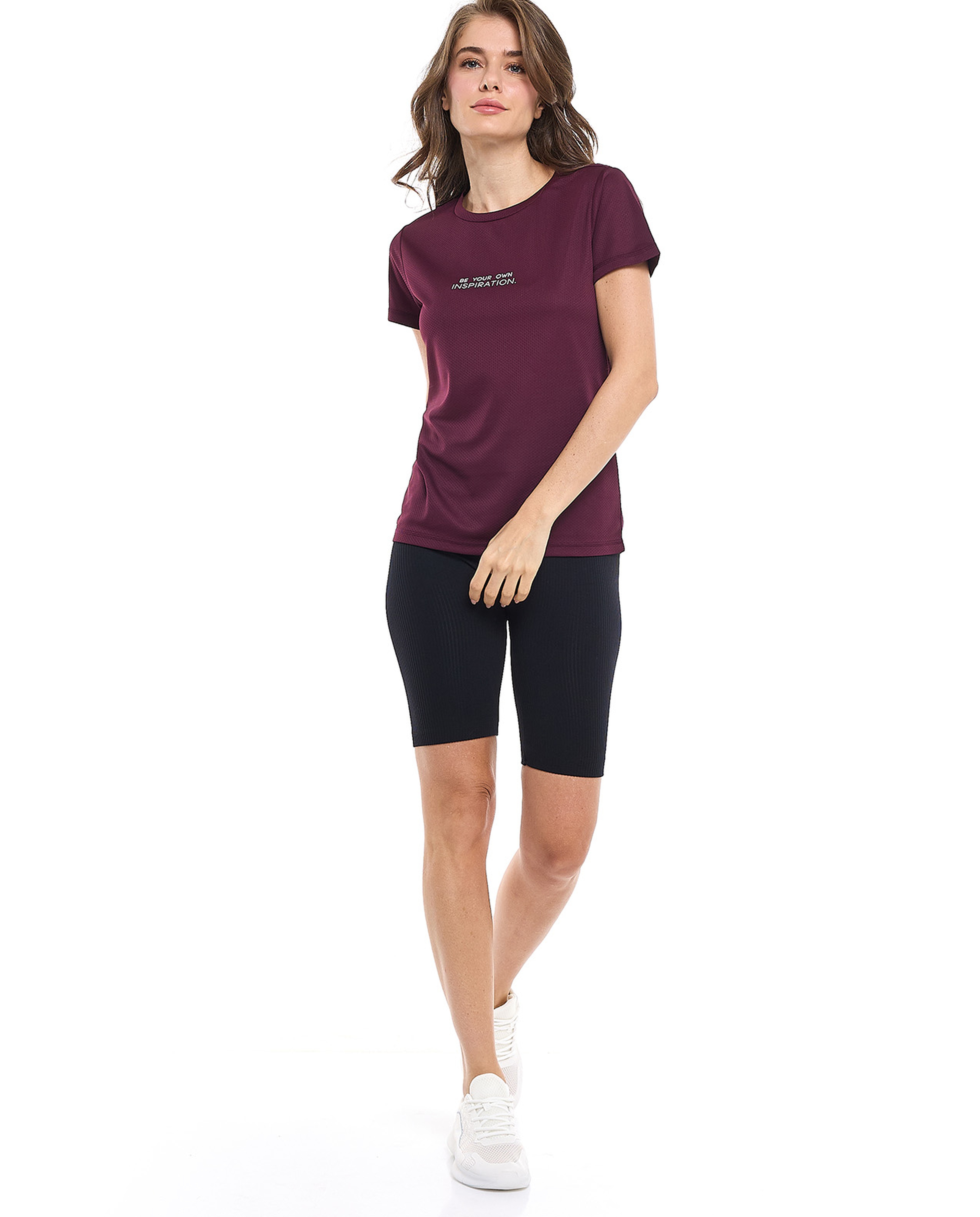 Printed Active T-Shirt with Crew Neck and Short Sleeves
