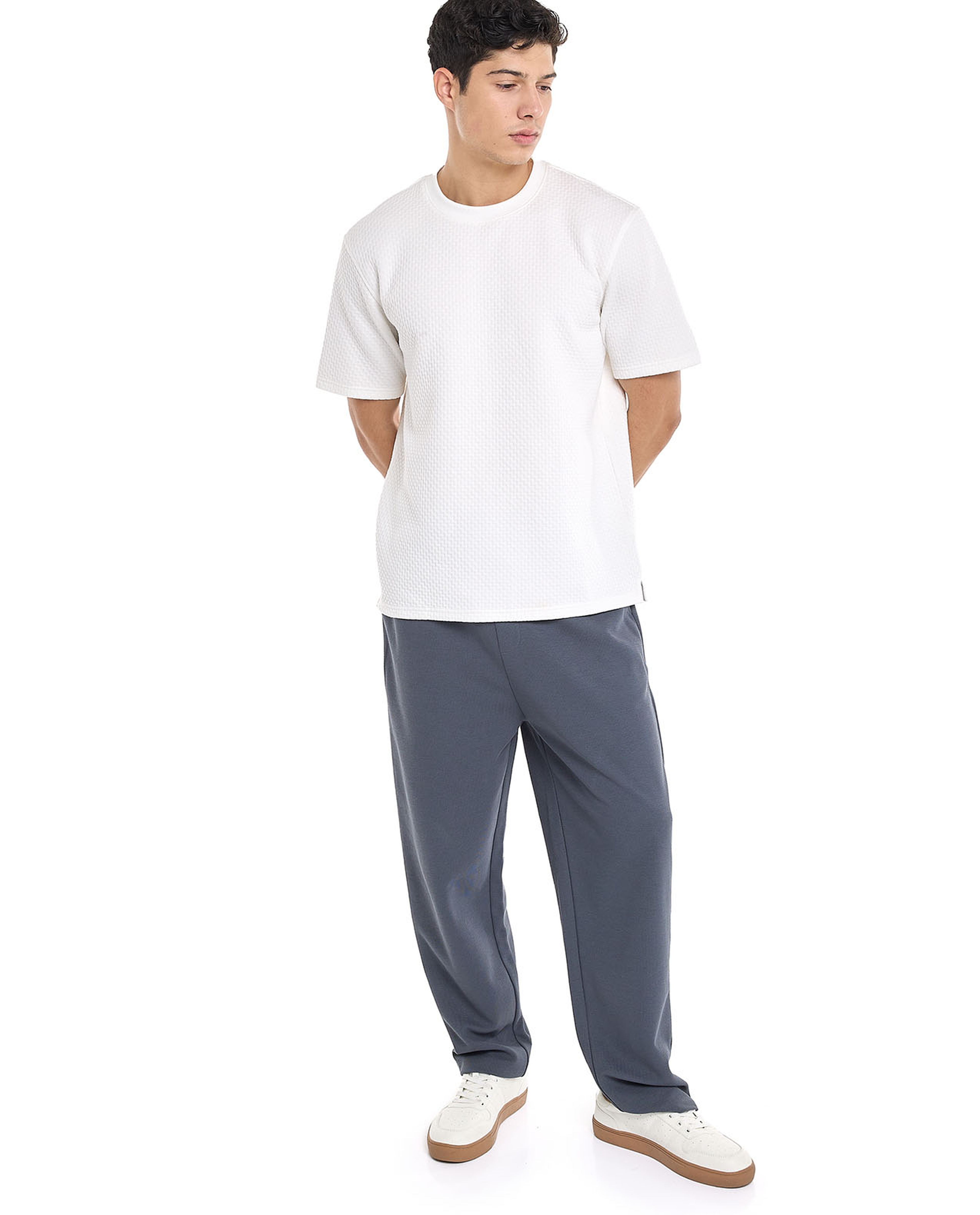 Solid T-Shirt with Crew Neck and Short Sleeves