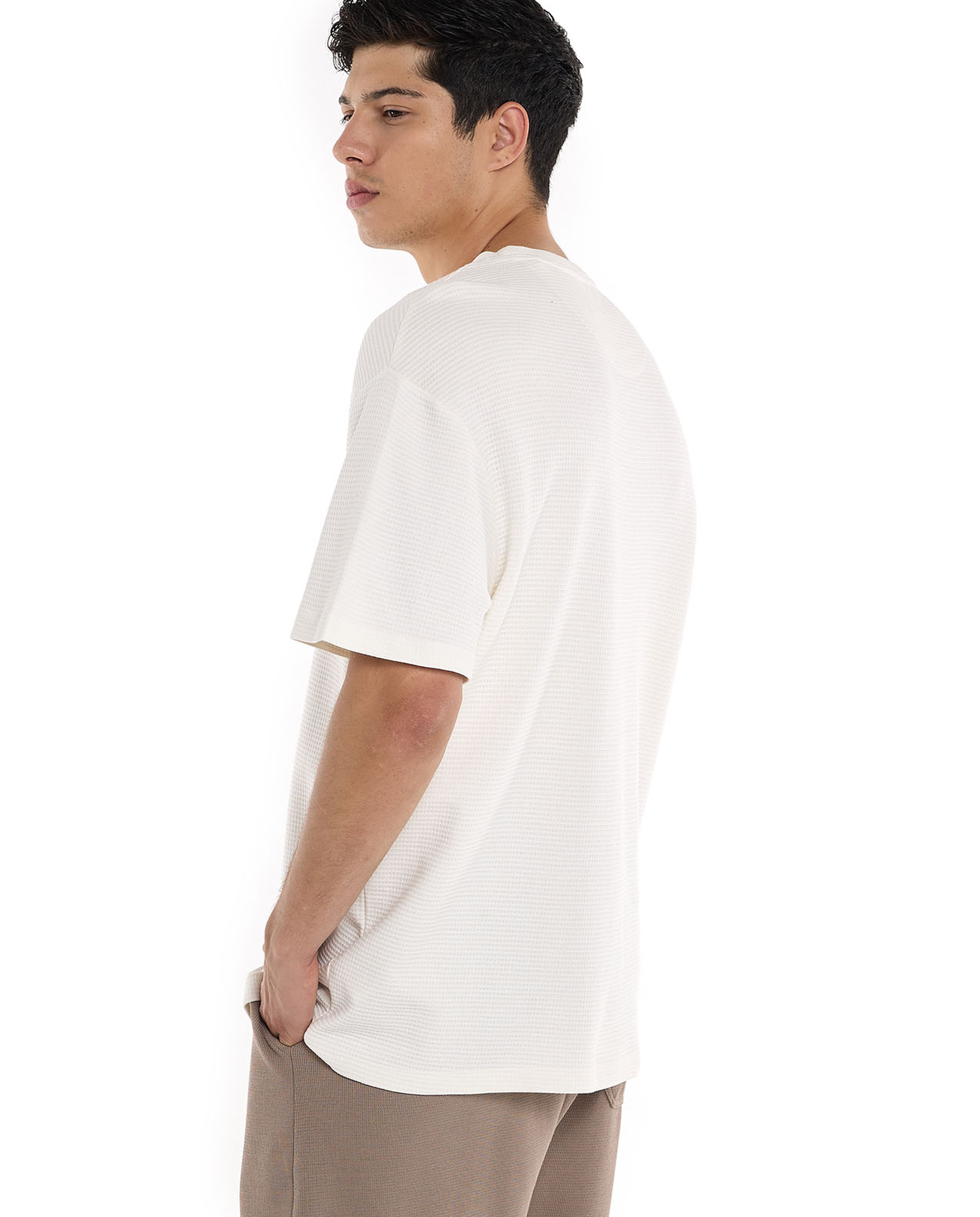 Typography Print T-Shirt with Crew Neck and Short Sleeves