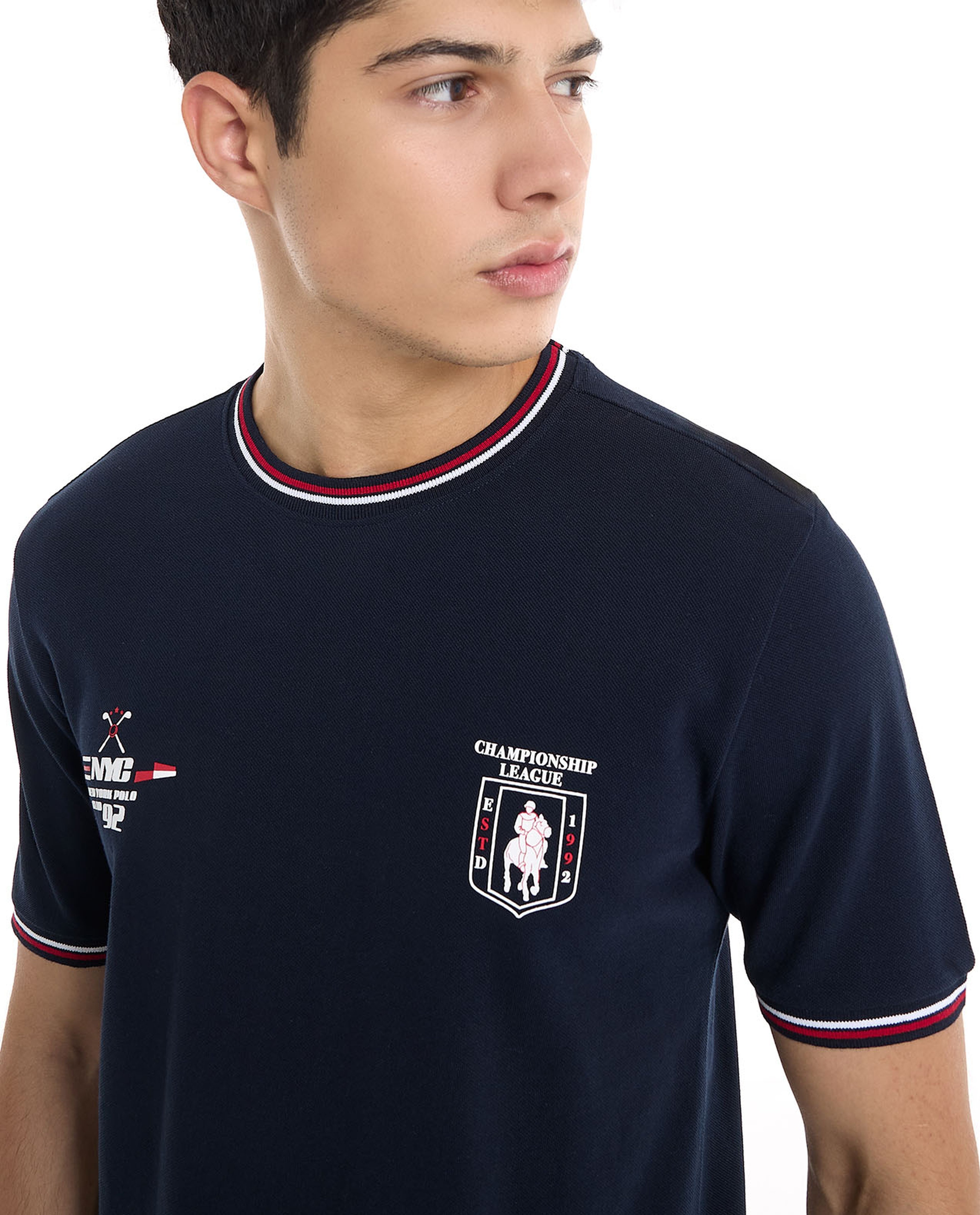 Printed T-Shirt with Crew Neck and Short Sleeves