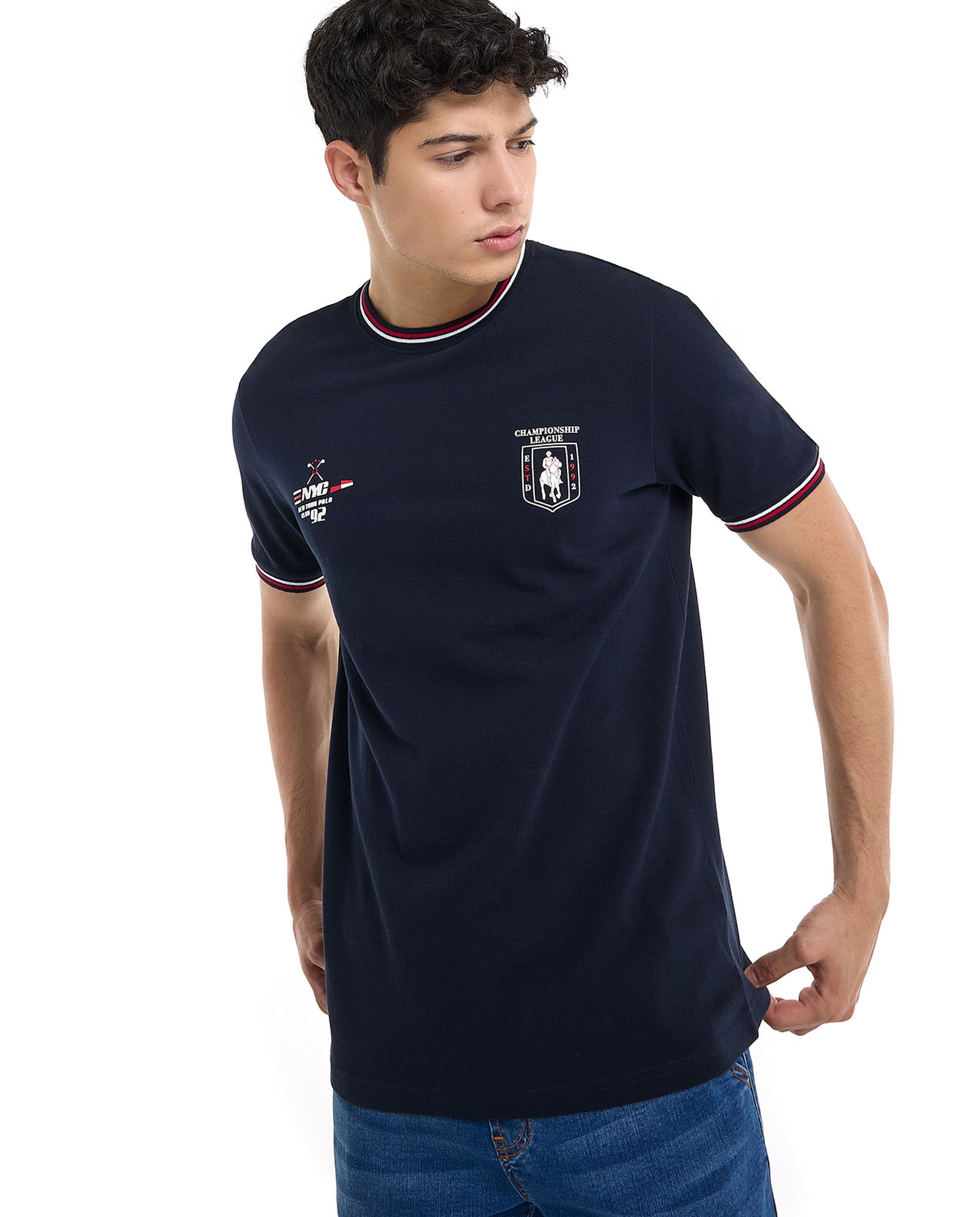 Printed T-Shirt with Crew Neck and Short Sleeves