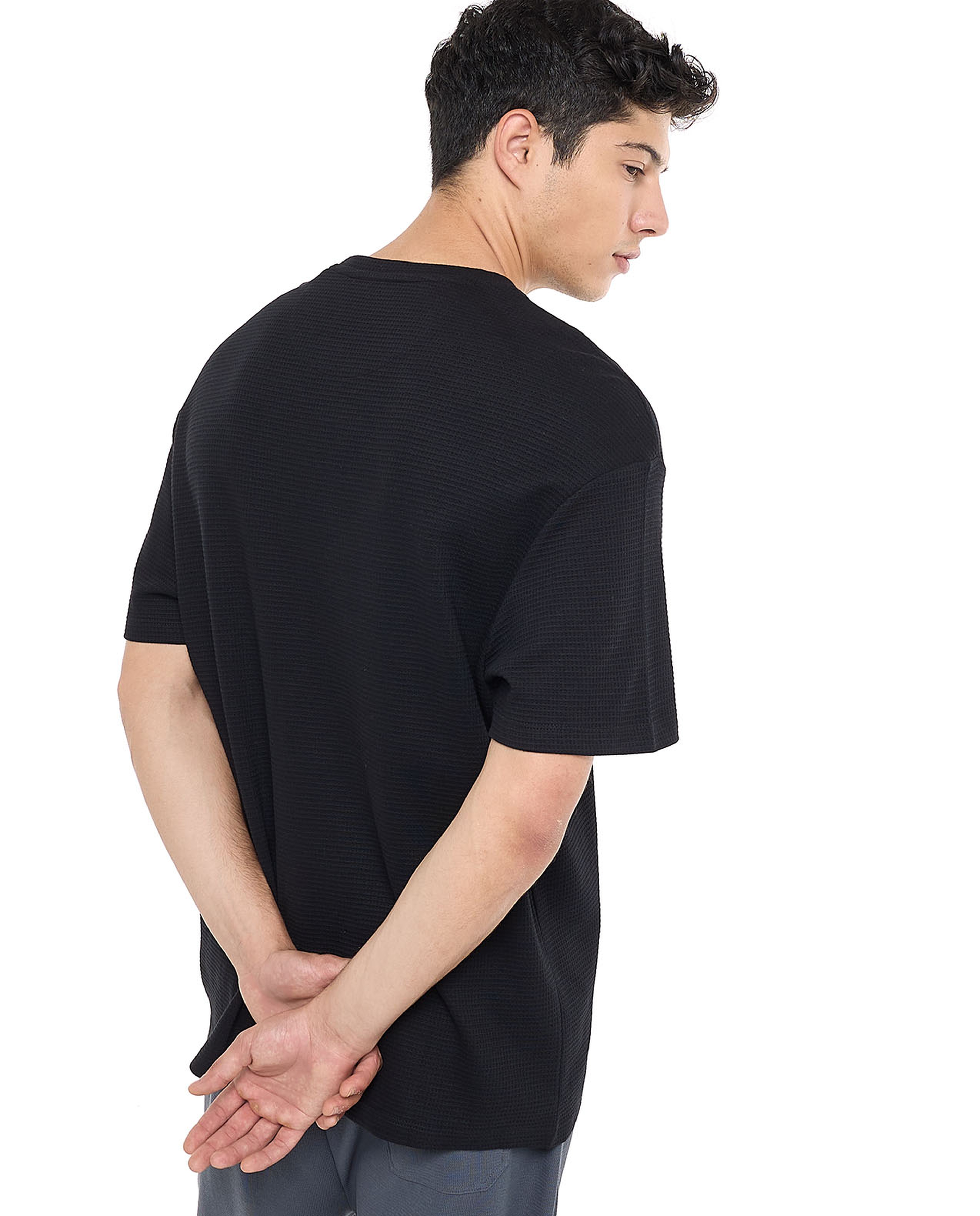 Typography Print T-Shirt with Crew Neck and Short Sleeves