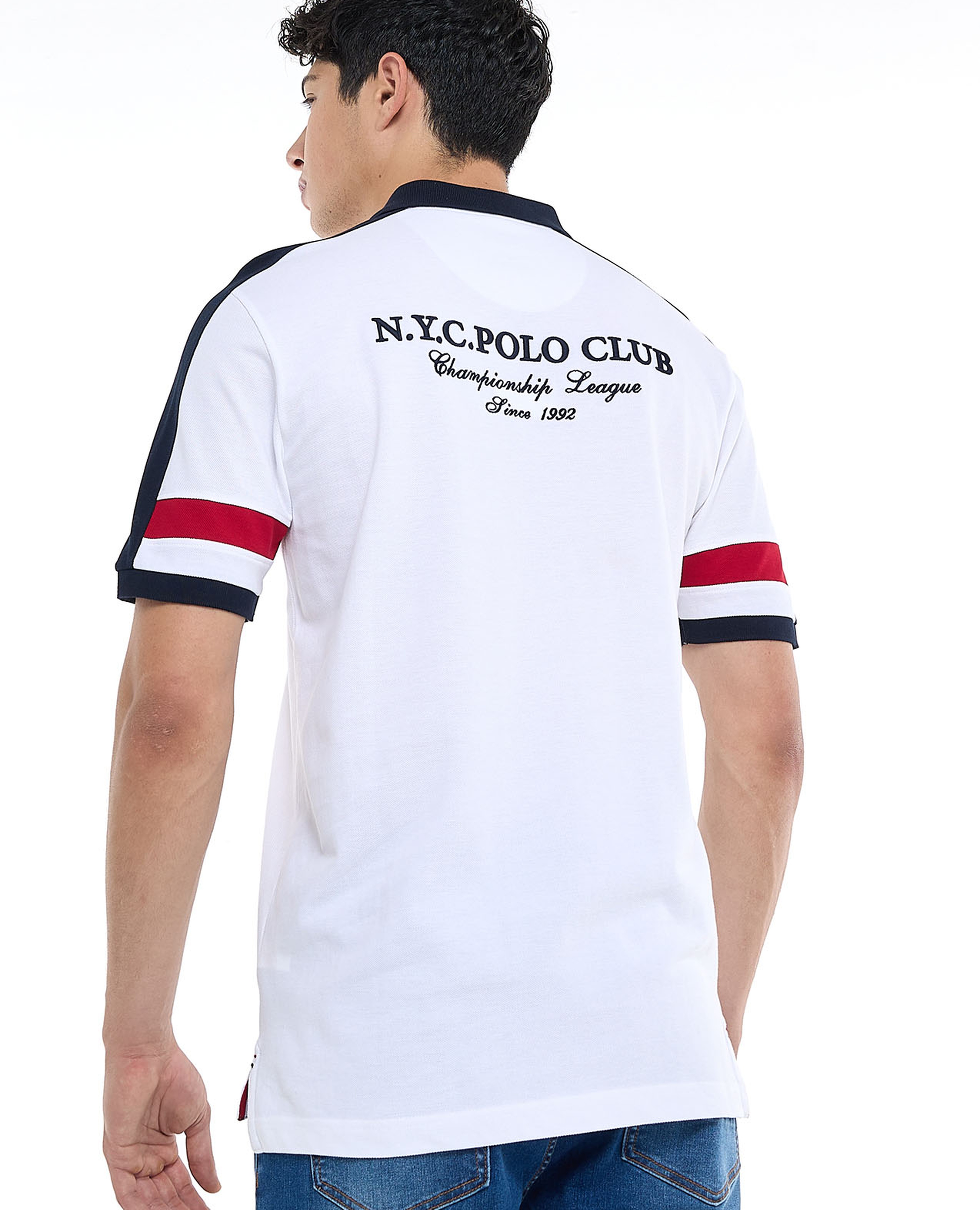 Colorblock Polo T-Shirt with Short Sleeves